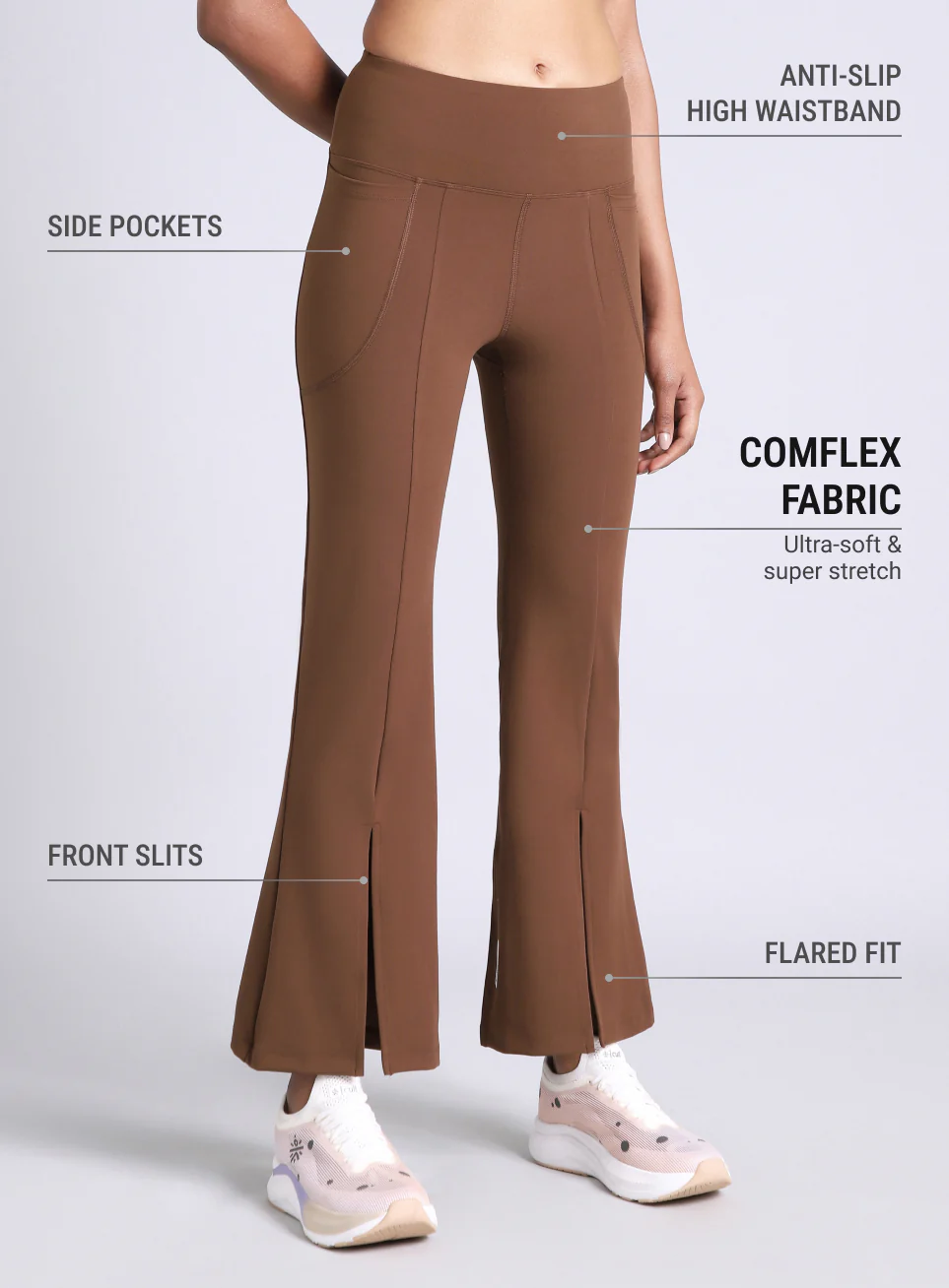 Women's Brown All Format Training COMFlex Flare Pants - Image 5