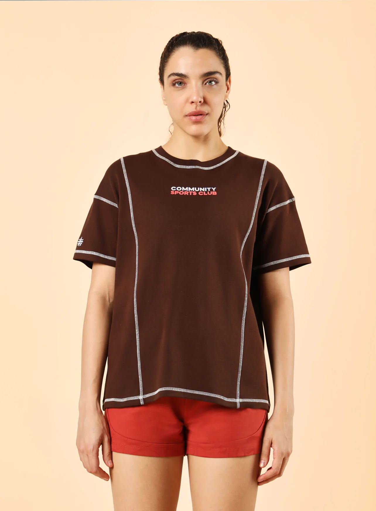 Women's Brown Community Sports Relaxed fit T-shirt - Image 4