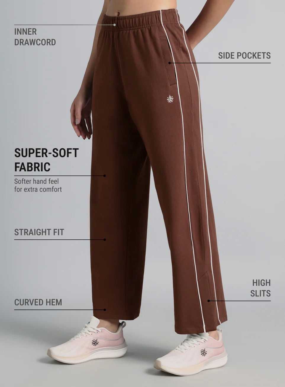 Women's Brown Community Straight Trackpants - Image 5