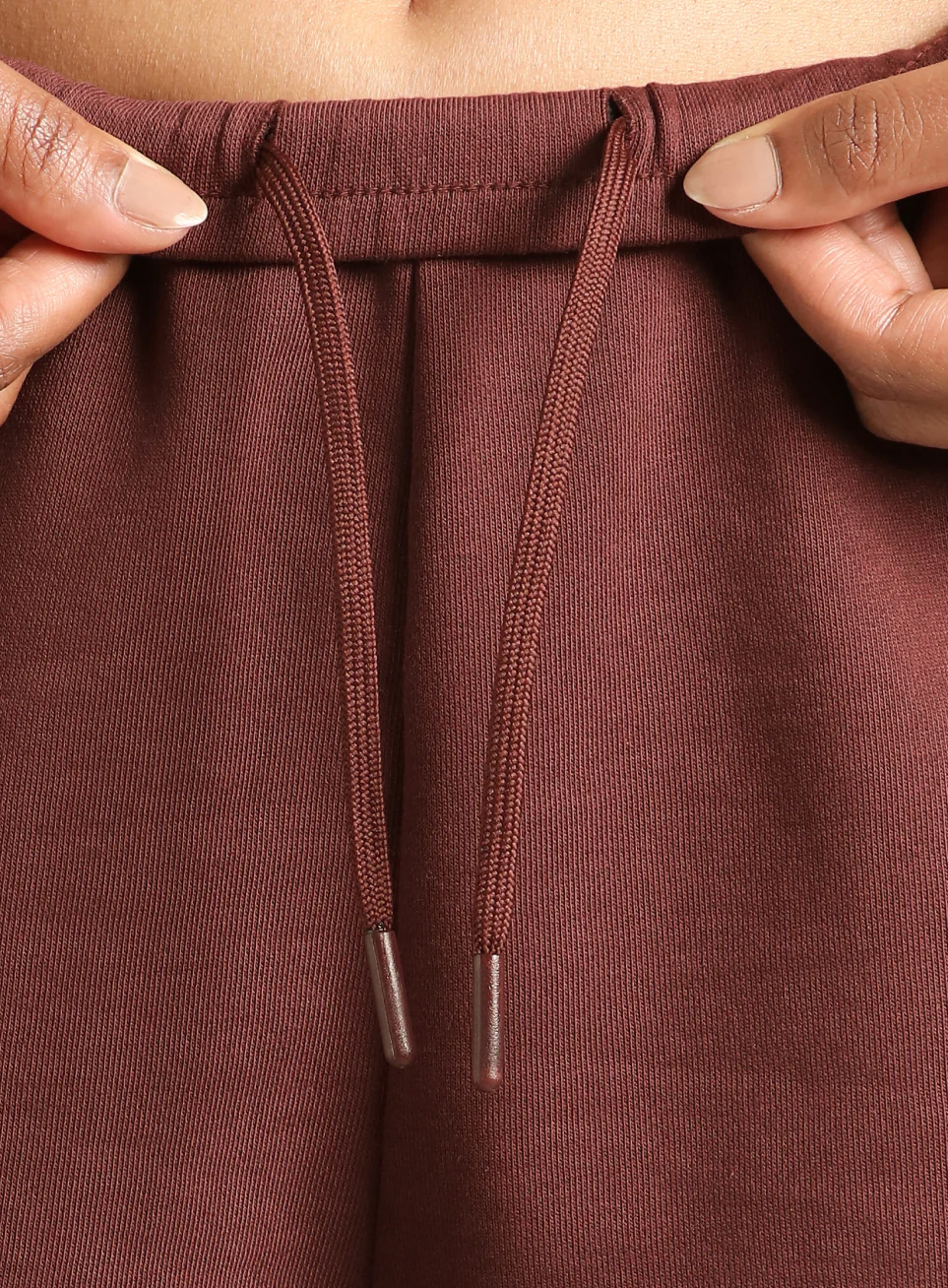 Women's Brown Contrast Power Tape Shorts - Image 8
