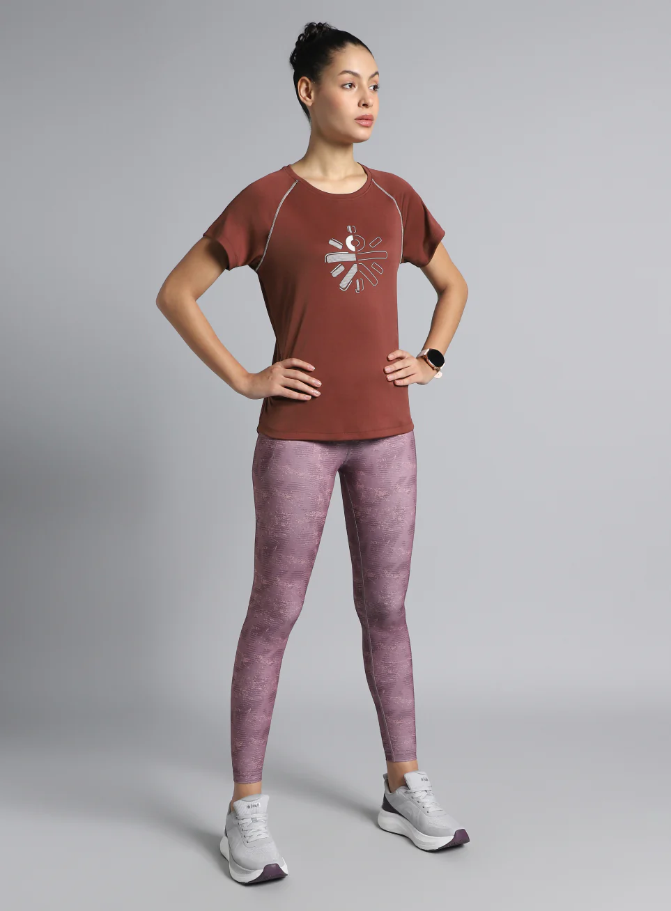 Women's Brown Cult Branded Recycled Poly Performance T-shirt - Image 2