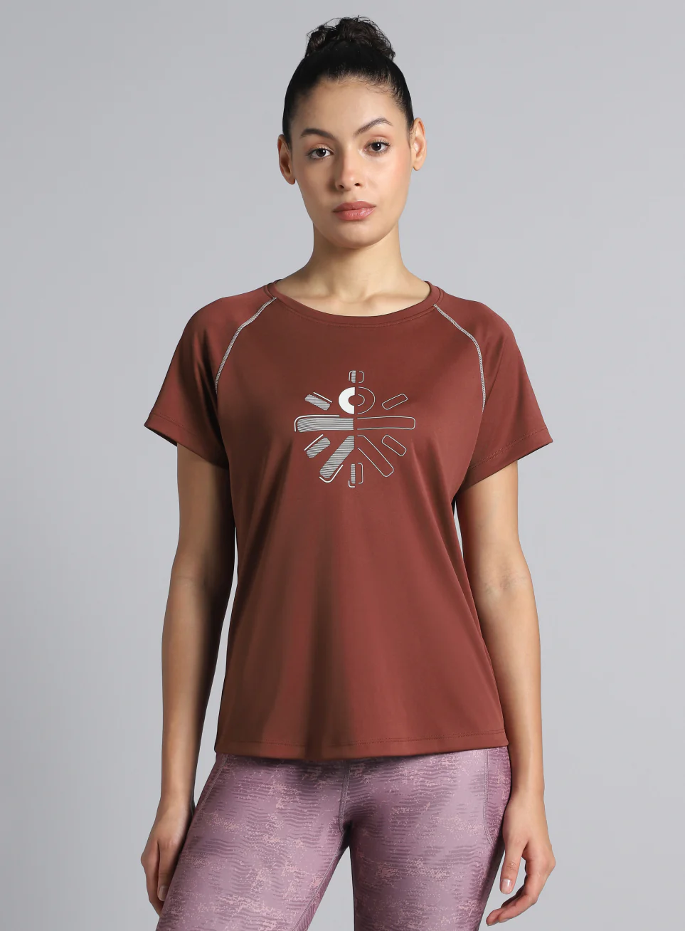 Women's Brown Cult Branded Recycled Poly Performance T-shirt - Image 4