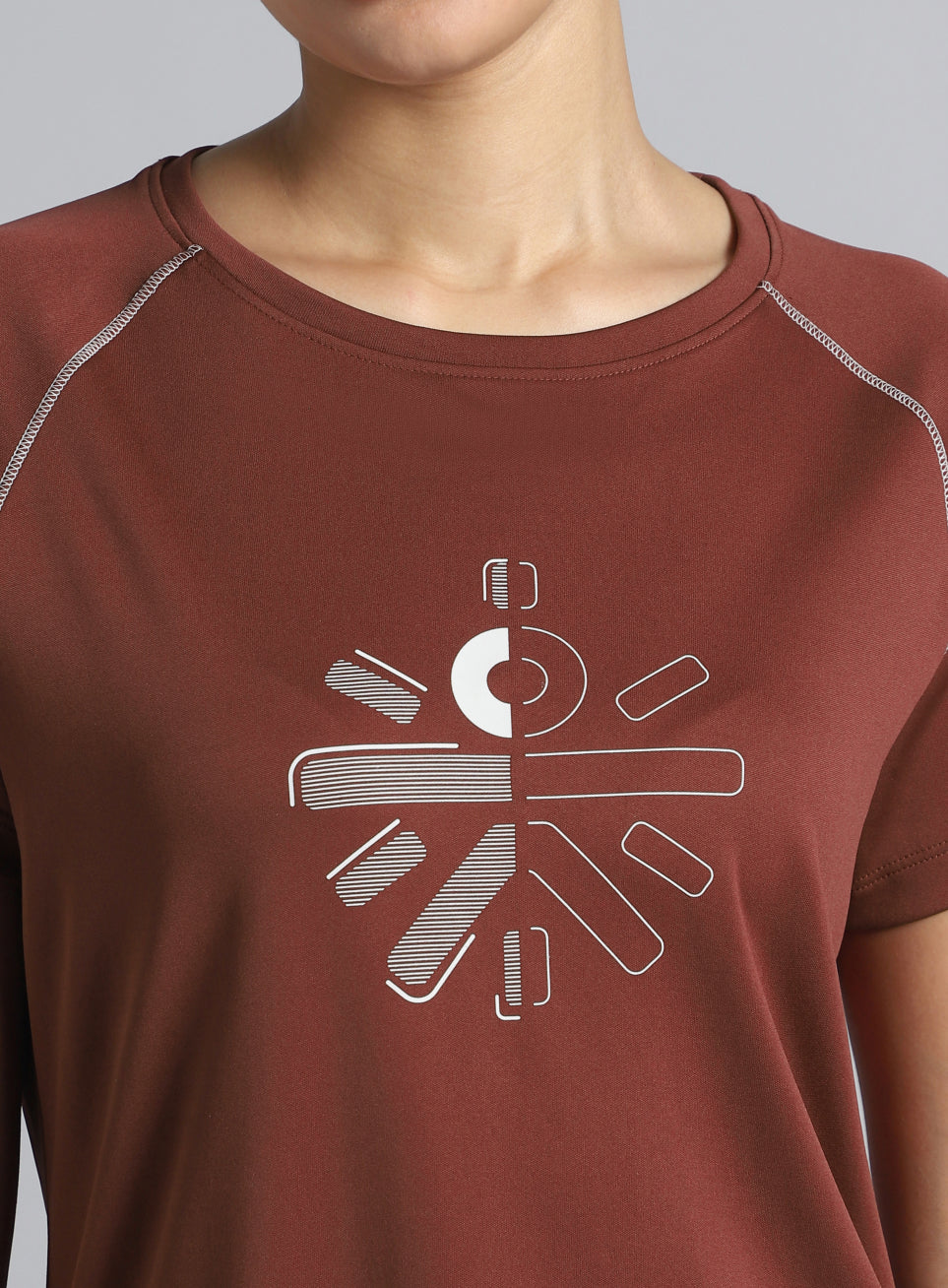 Women's Brown Cult Branded Recycled Poly Performance T-shirt - Image 7