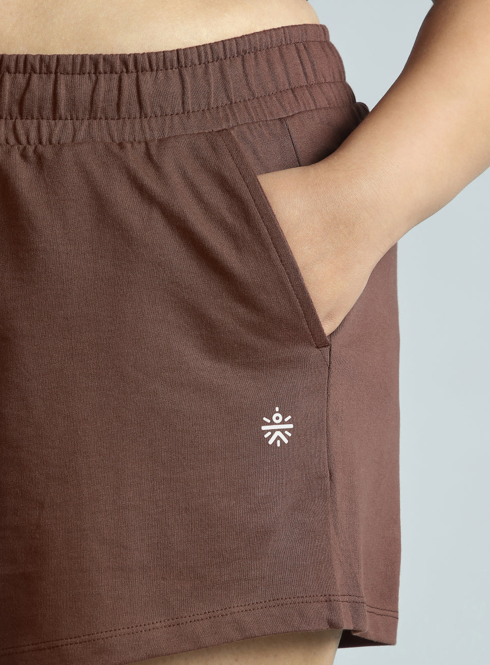 Women's Brown Plus Size Everyday Essential Cotton Shorts - Image 7