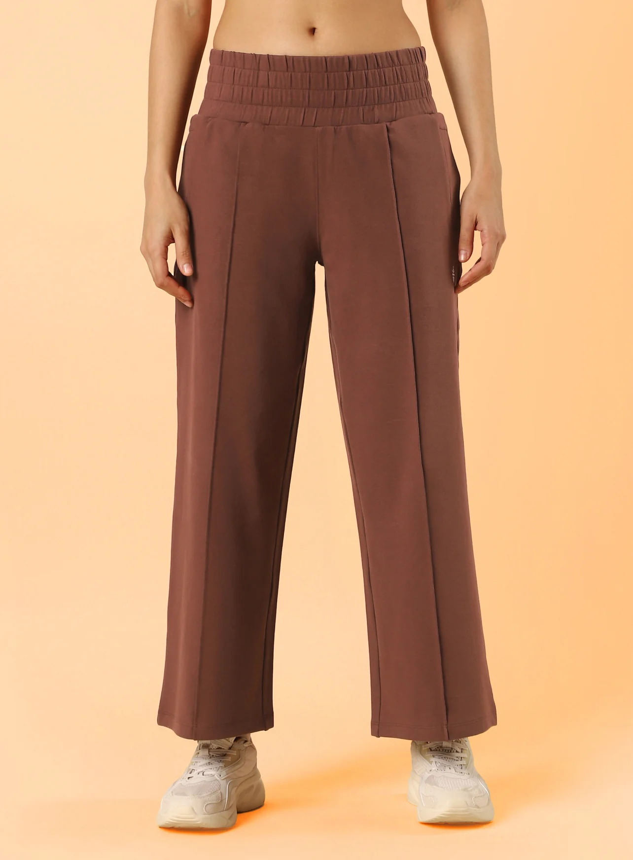 Women's Brown Flex Premium Wide Leg High Waist Pants - Image 4