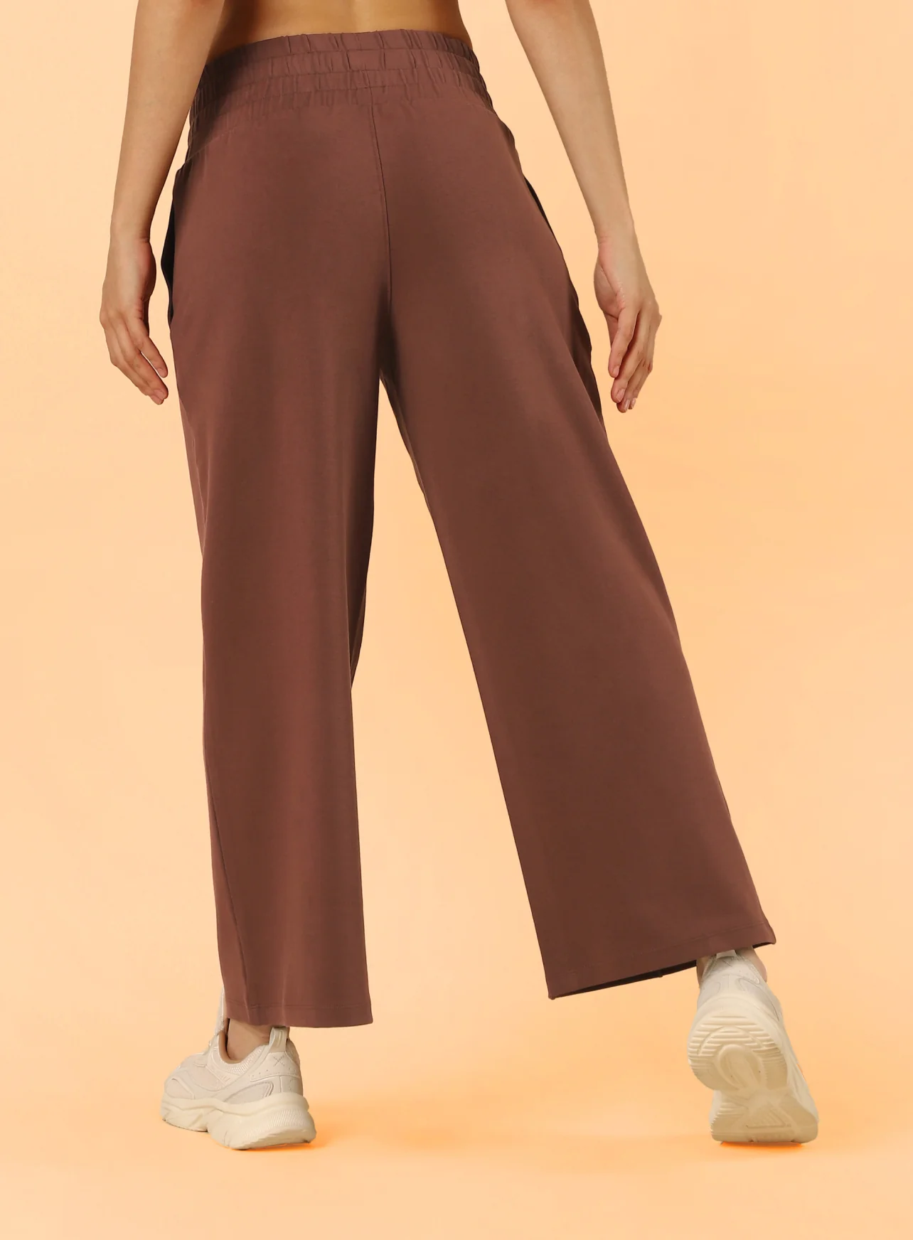 Women's Brown Flex Premium Wide Leg High Waist Pants - Image 6