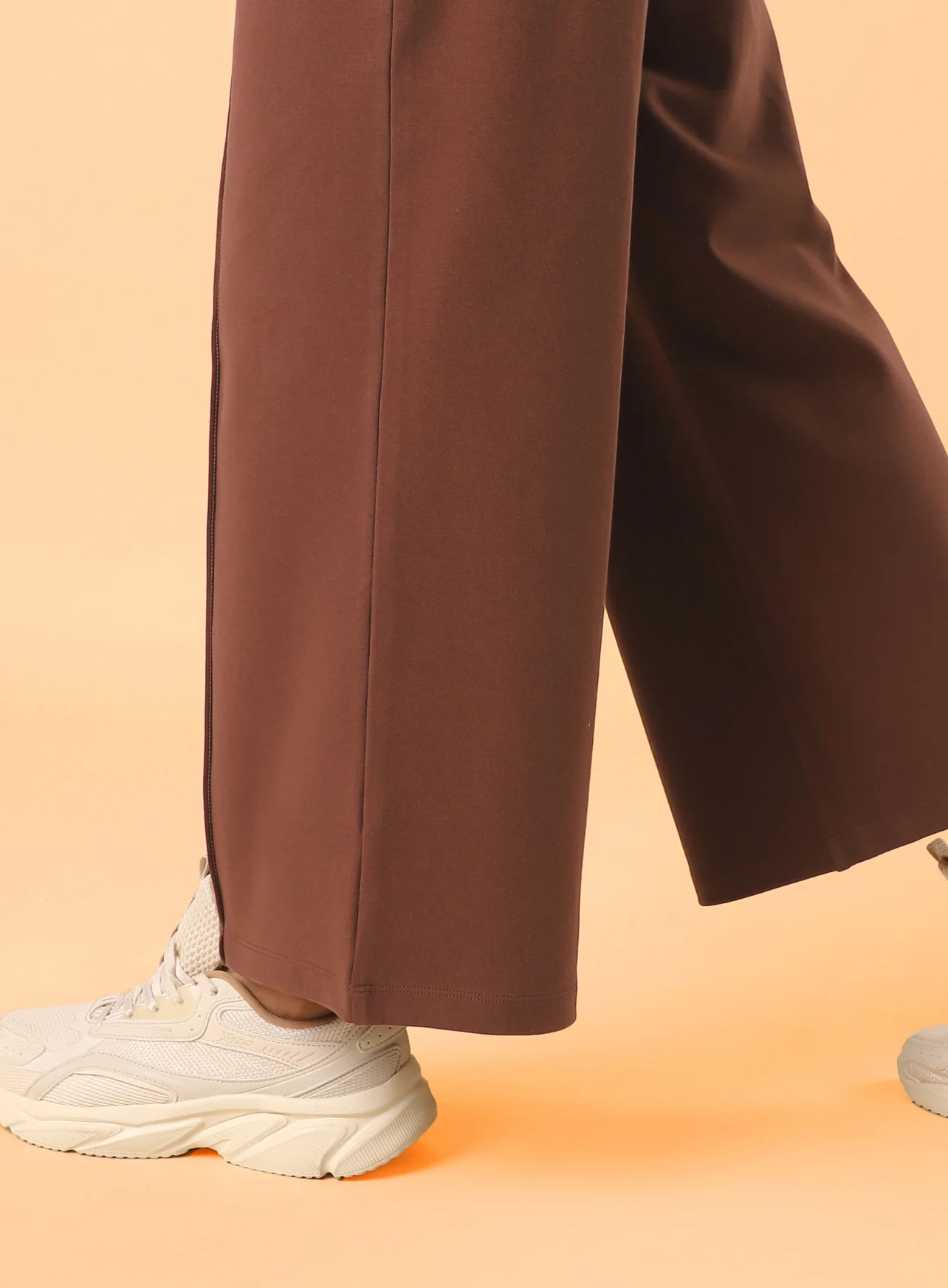 Women's Brown Flex Premium Wide Leg High Waist Pants - Image 8
