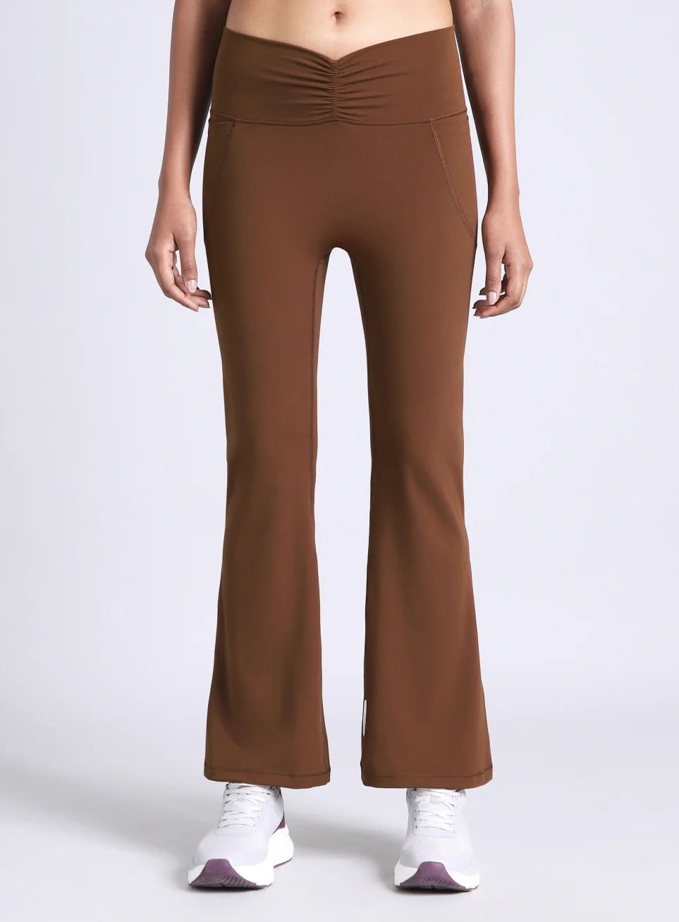 Women's Brown Flow Training COMFlex Flare Pants - Image 4
