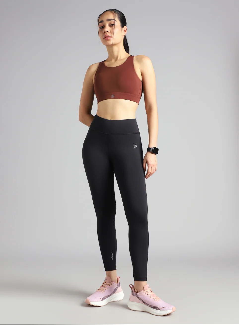 Women's Brown High Impact Running Bra - Image 2