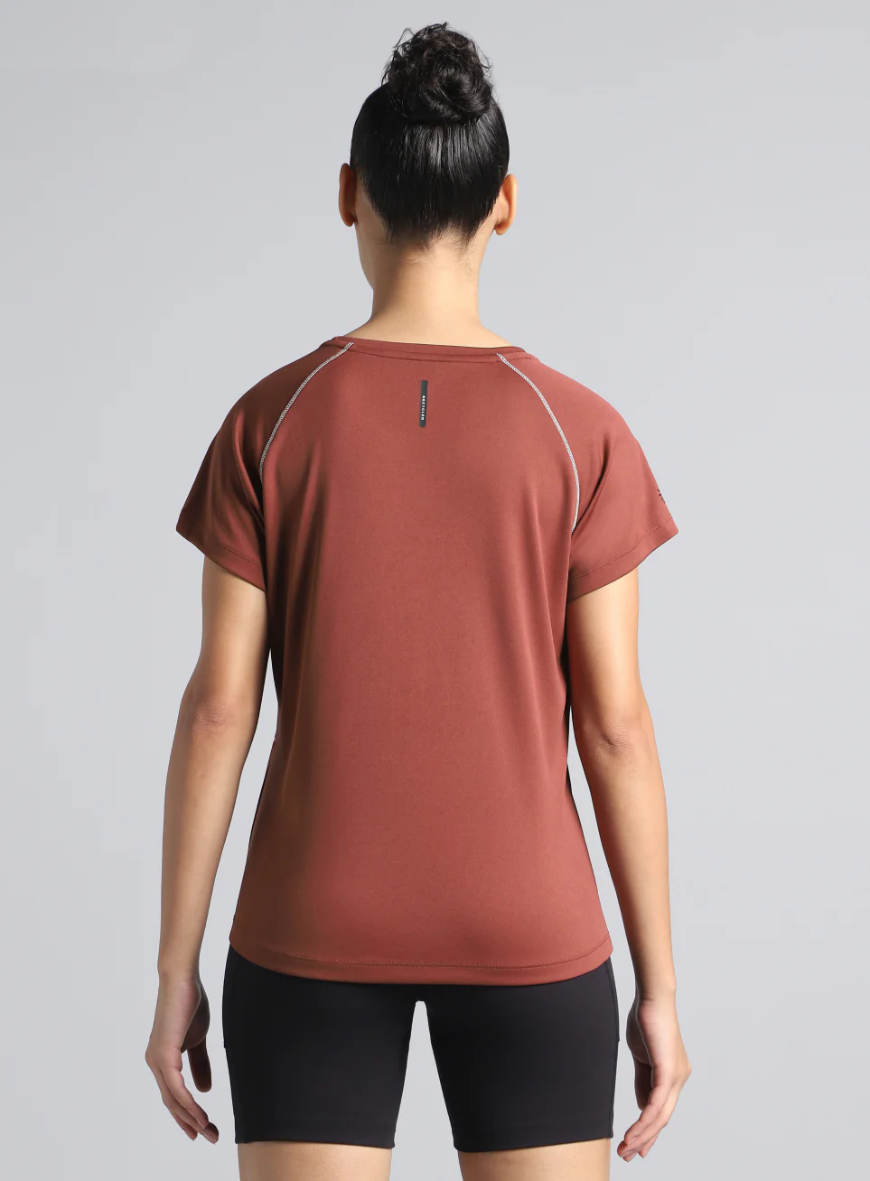 Women's Brown HIIT Recycled Poly Performance T-shirt - Image 6