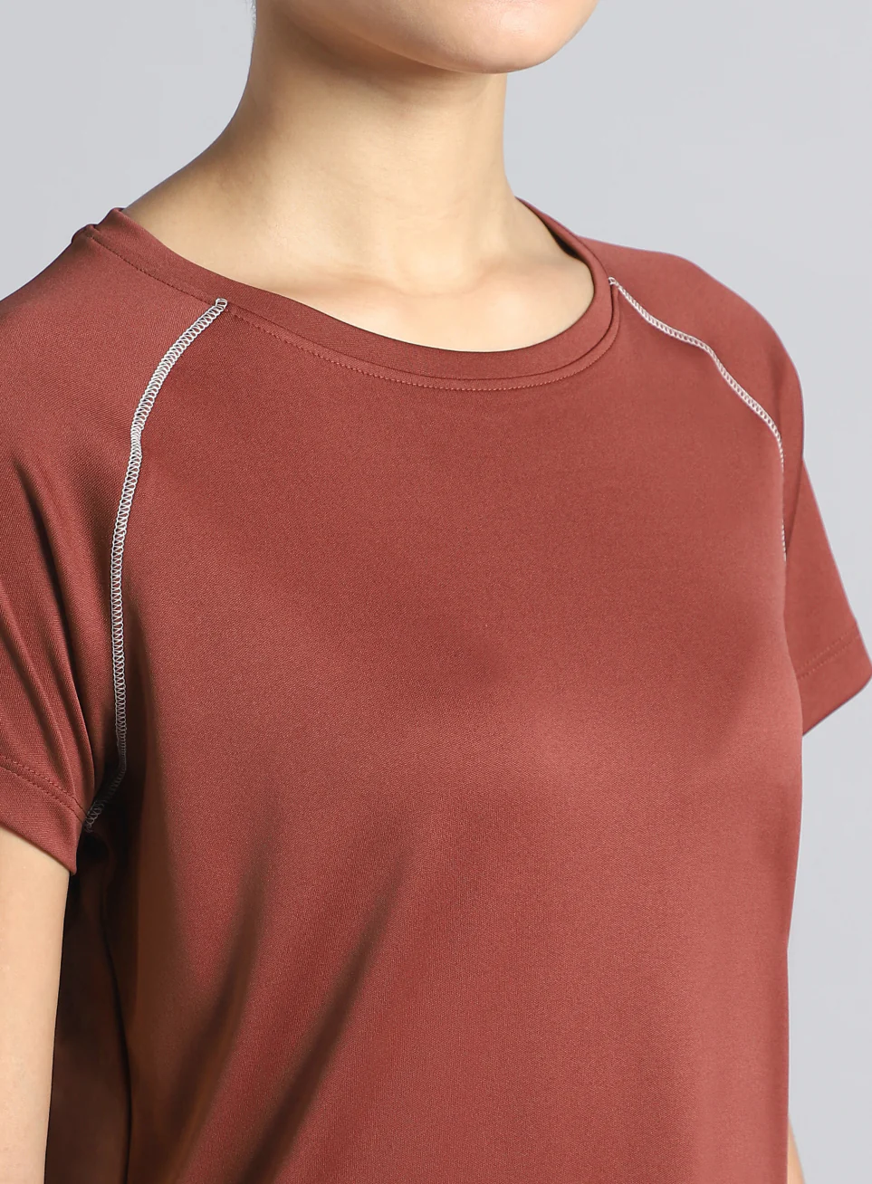 Women's Brown HIIT Recycled Poly Performance T-shirt - Image 7