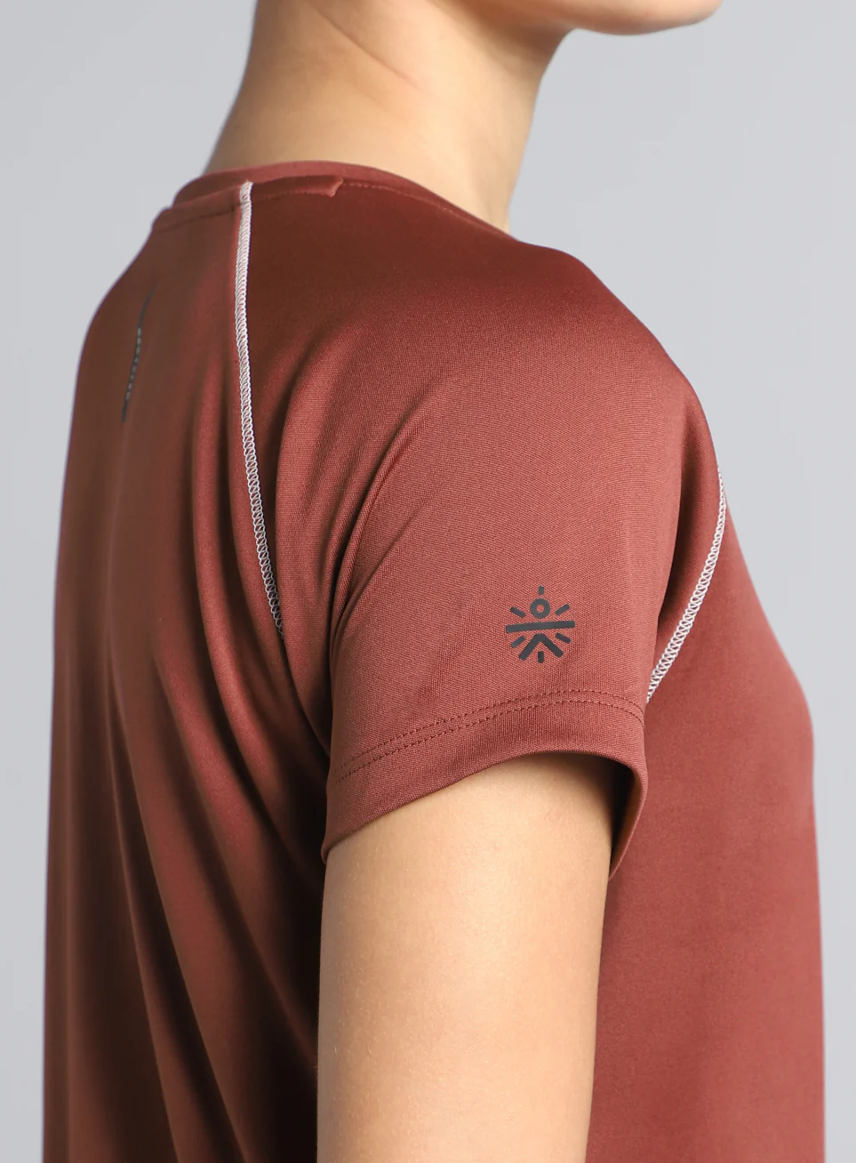 Women's Brown HIIT Recycled Poly Performance T-shirt - Image 8