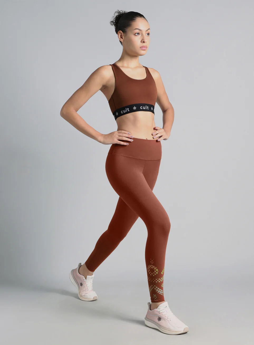 Women's Brown Move Easy High Support Sports Bra - Image 3