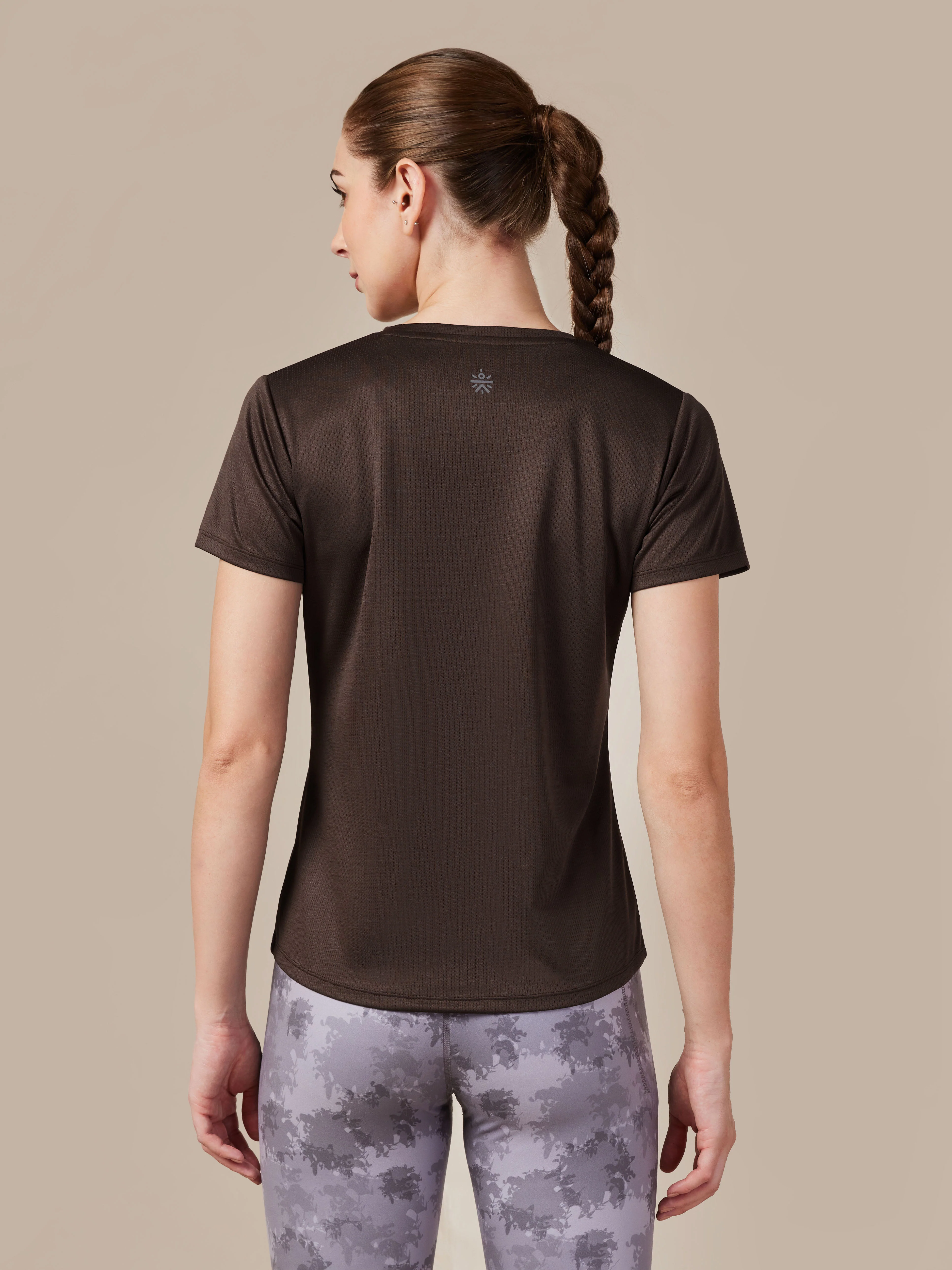 Women's Brown Performance T-shirt - Image 4