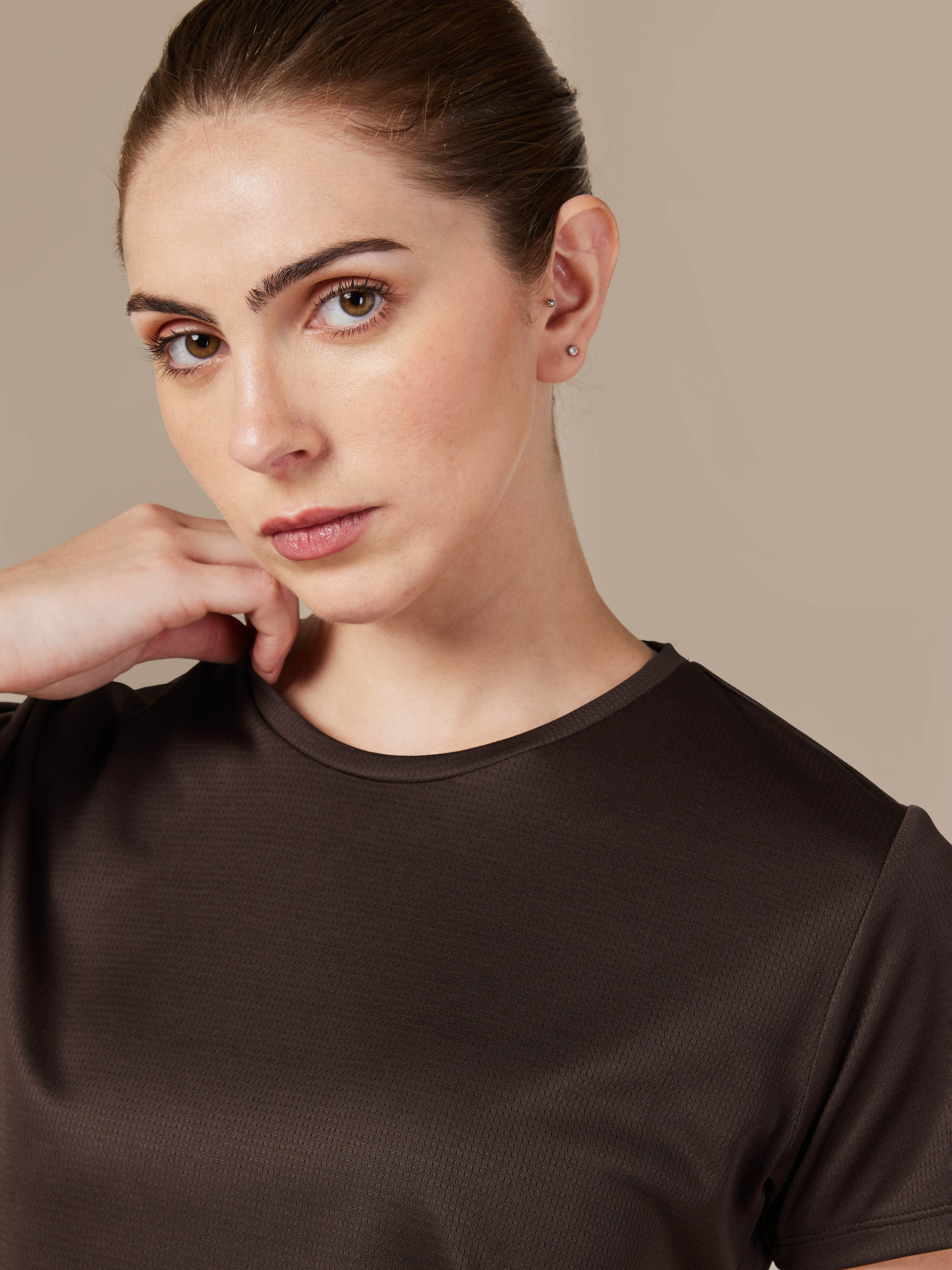 Women's Brown Performance T-shirt - Image 5