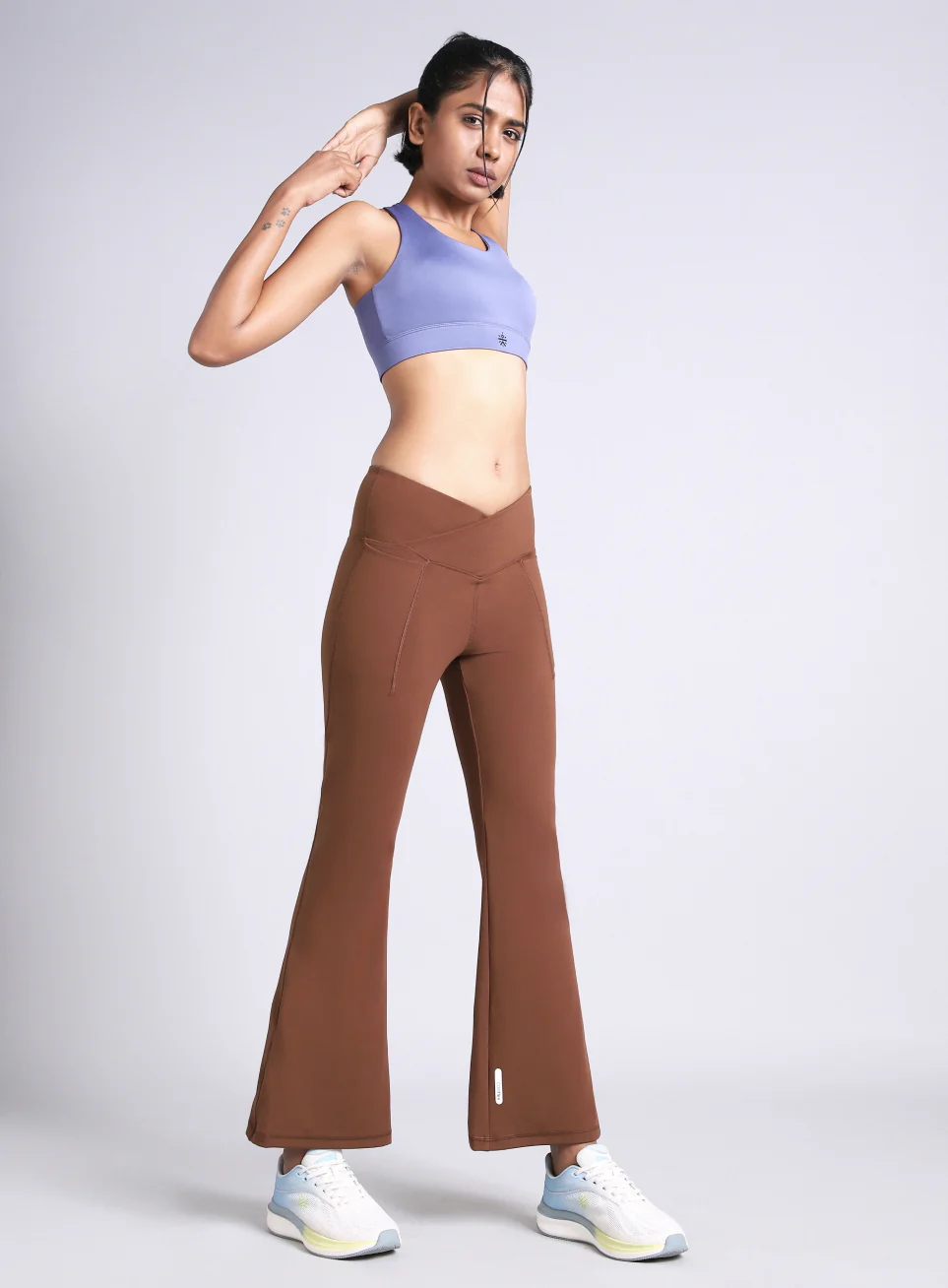 Women's Brown Pilates COMFlex Flare Pants - Image 3