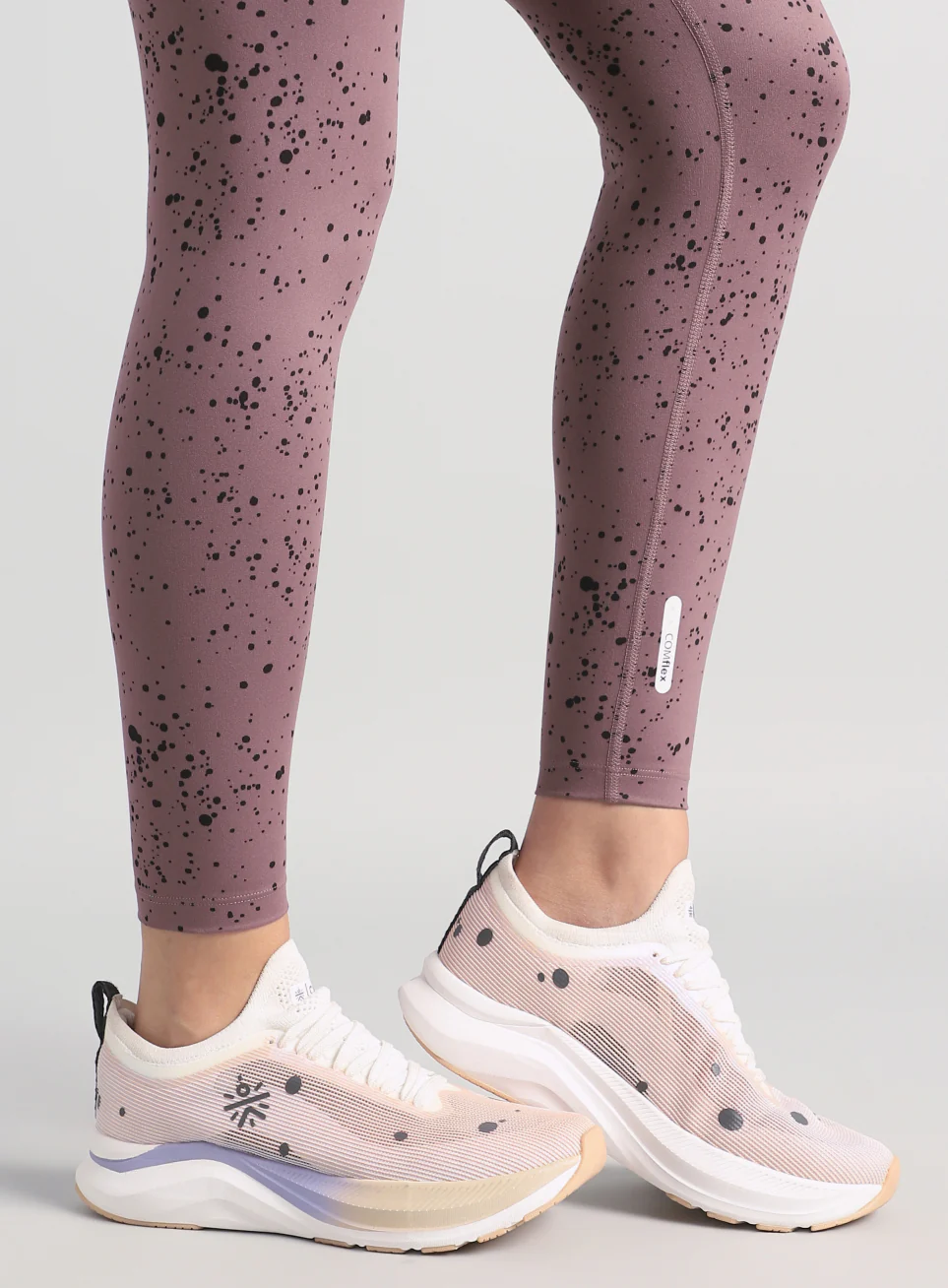 Women's Brown Printed Train All Day COMFlex Tights - Image 8