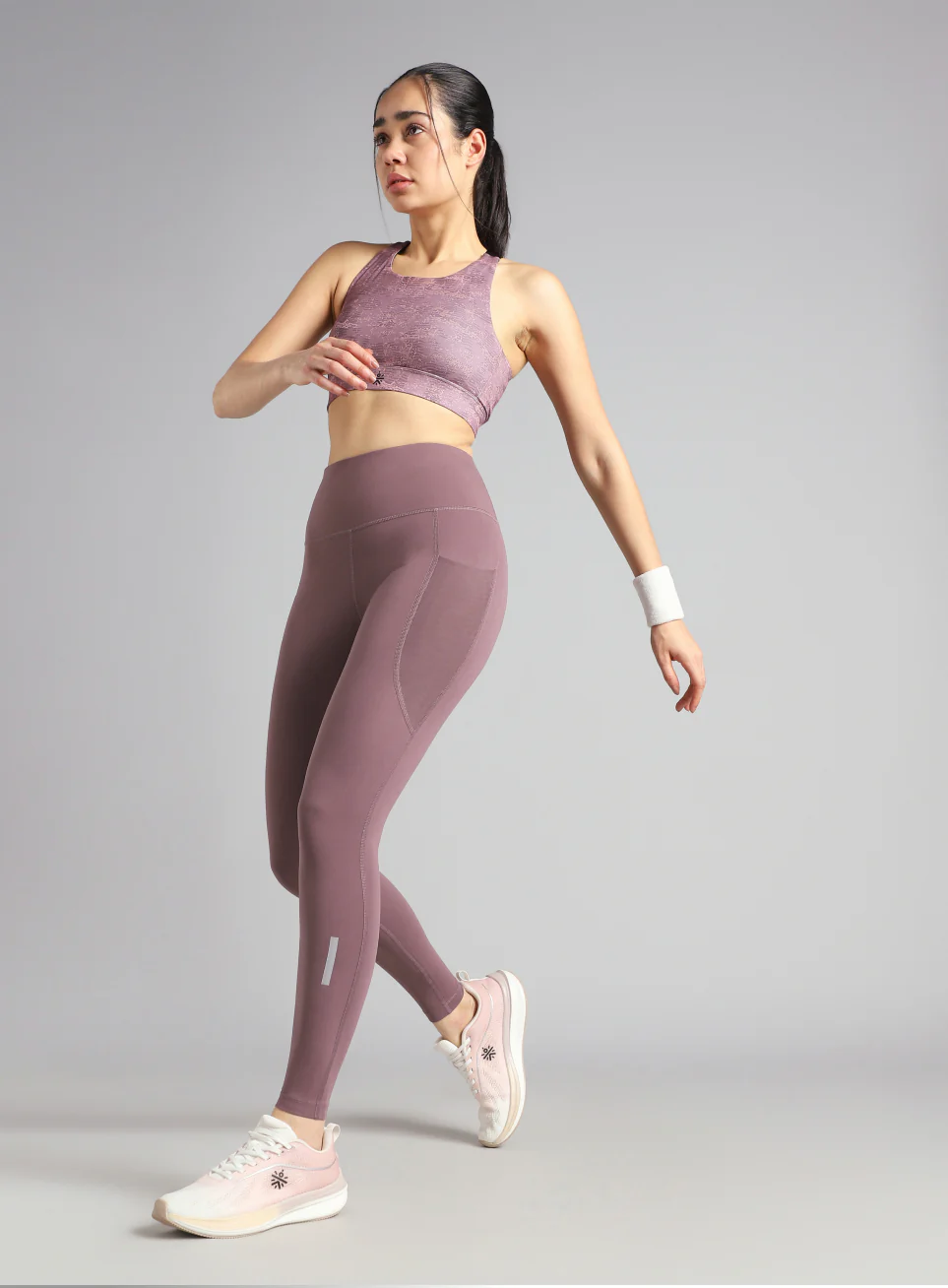 Women's Brown Run Elevate COMFlex Tights - Image 2