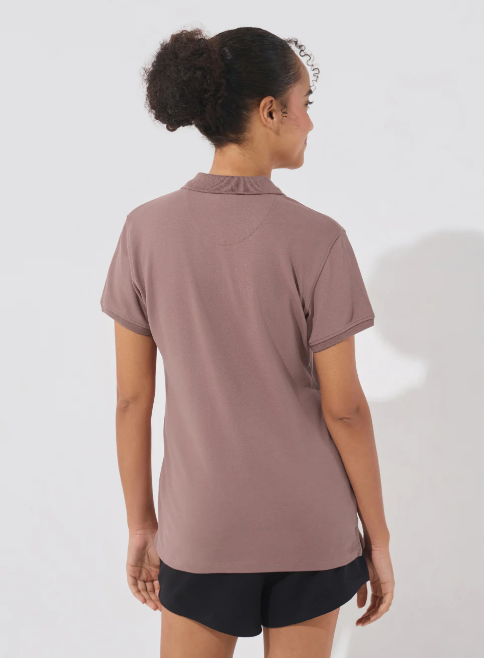 Women's Brown Soft Form Classic Polo T-shirt - Image 6