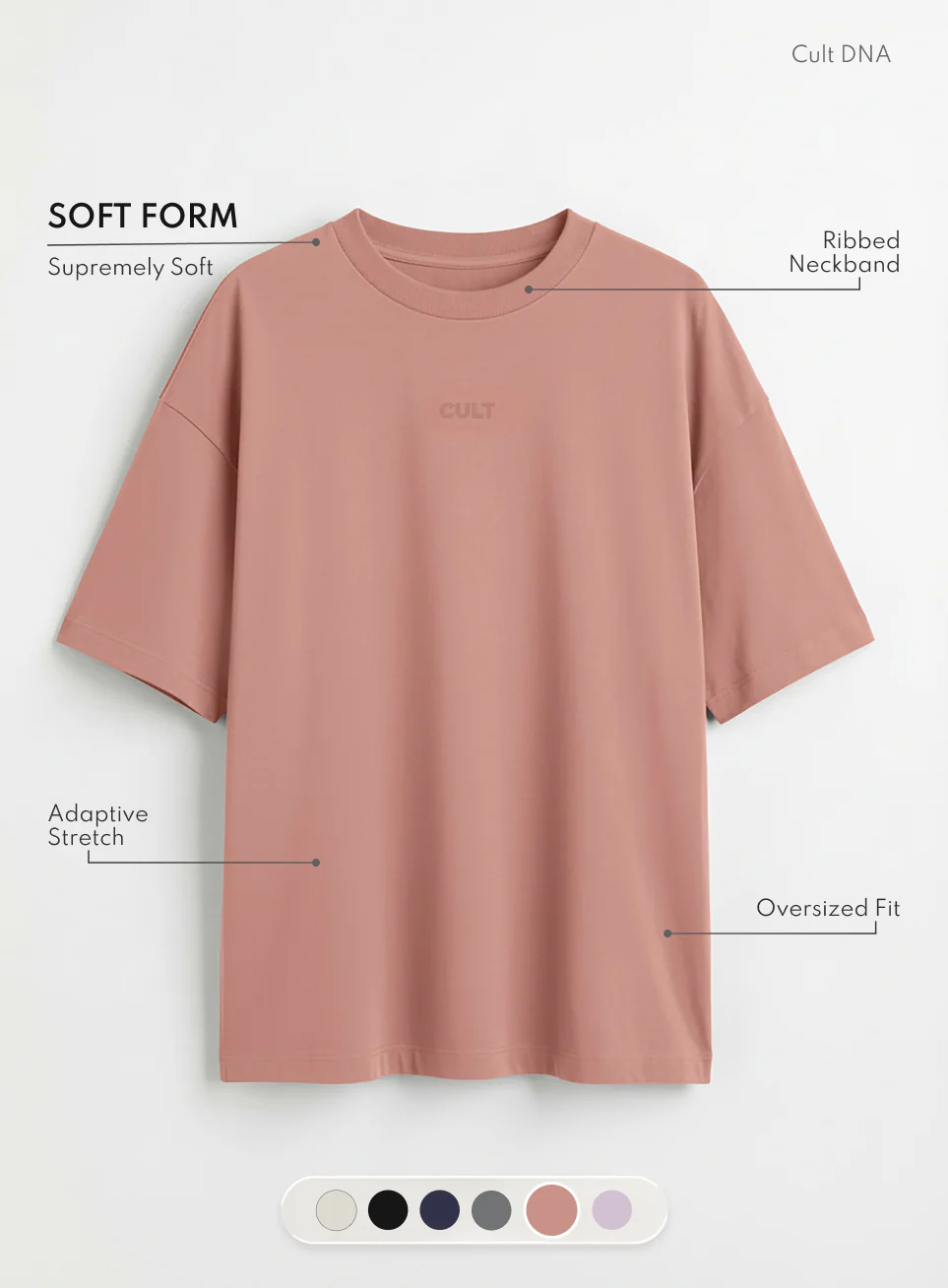Women's Brown Soft Form Comfort Oversized T-shirt - Image 4