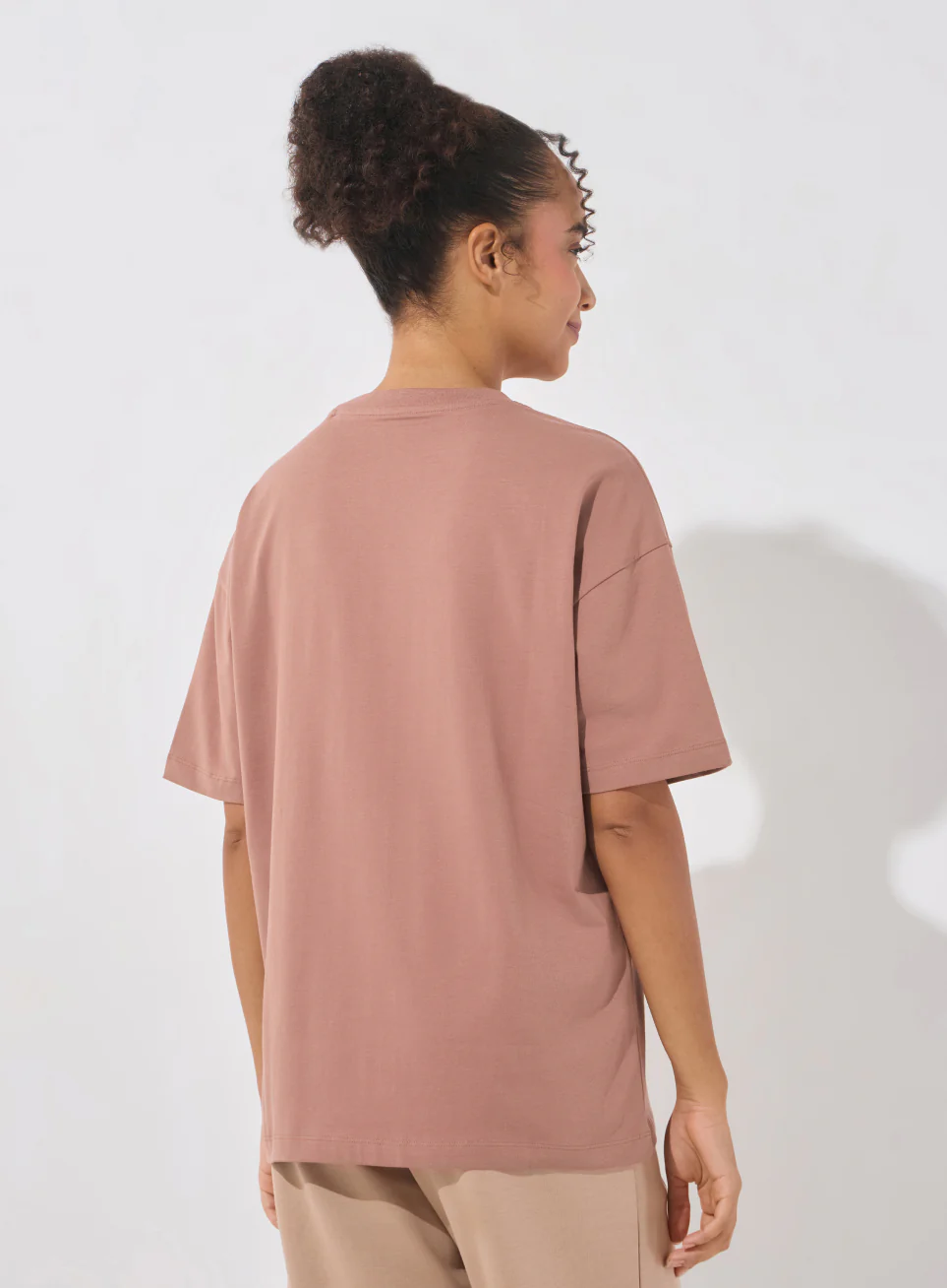 Women's Brown Soft Form Comfort Oversized T-shirt - Image 6