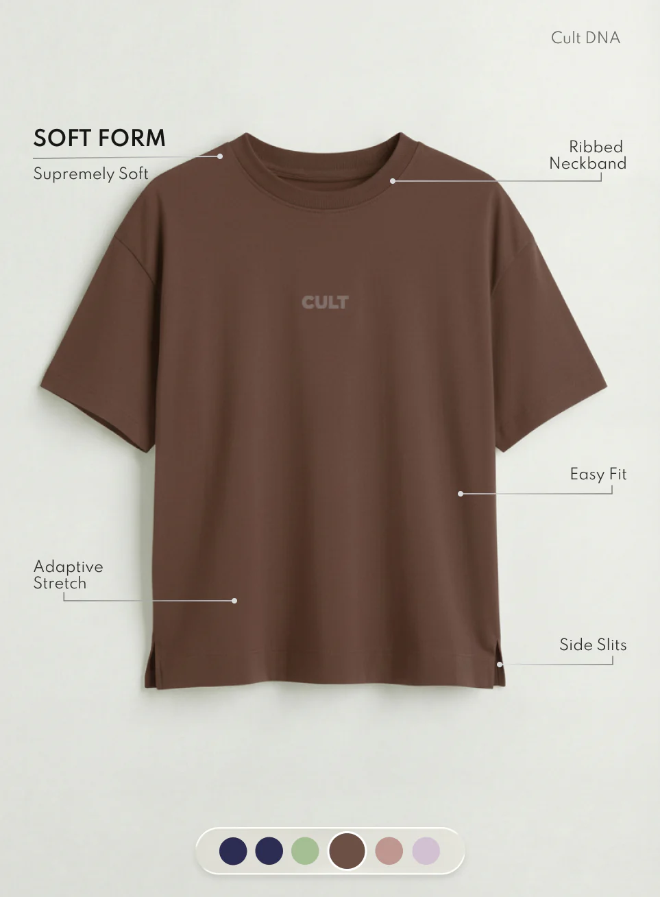 Women's Brown Soft Form Easy Fit Everyday T-shirt - Image 4