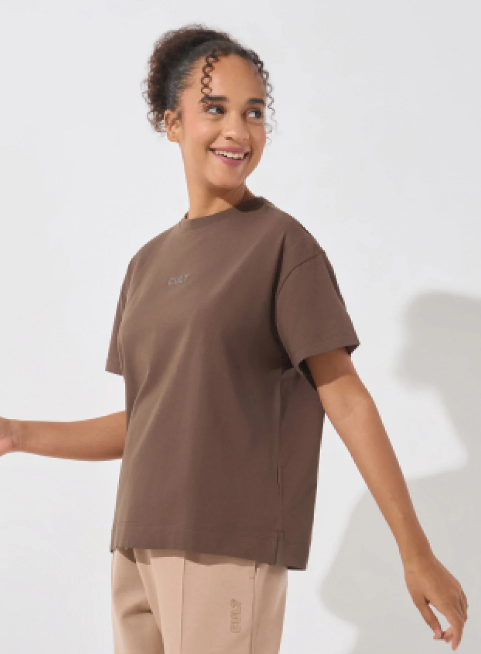 Women's Brown Soft Form Easy Fit Everyday T-shirt - Image 5