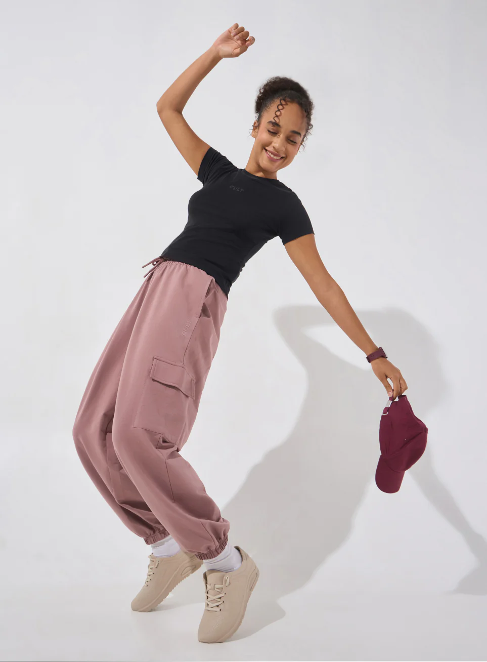 Women's Brown Soft Form Loose Fit Joggers - Image 3