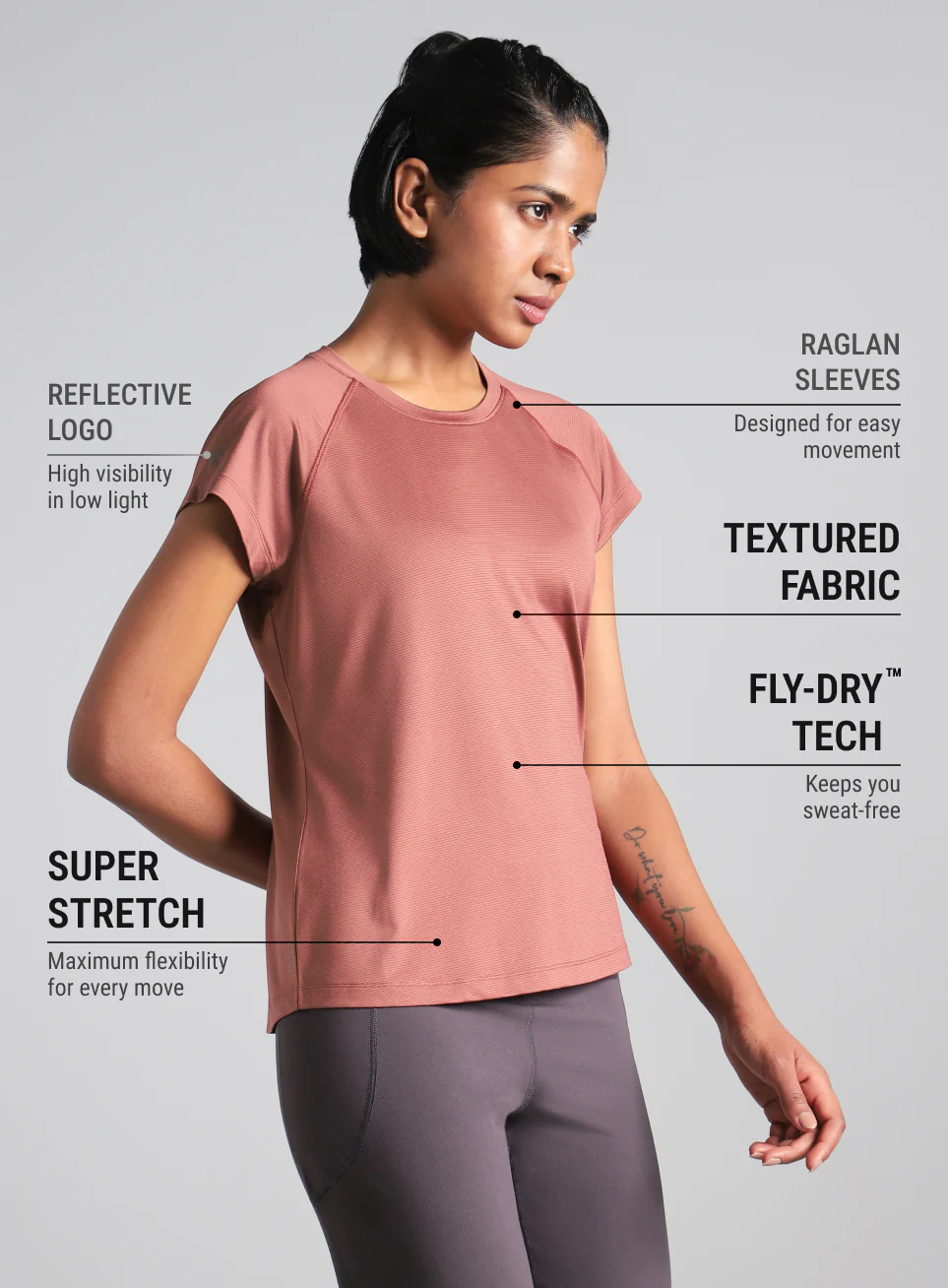 Women's Brown Spirit Run T-shirt - Image 5