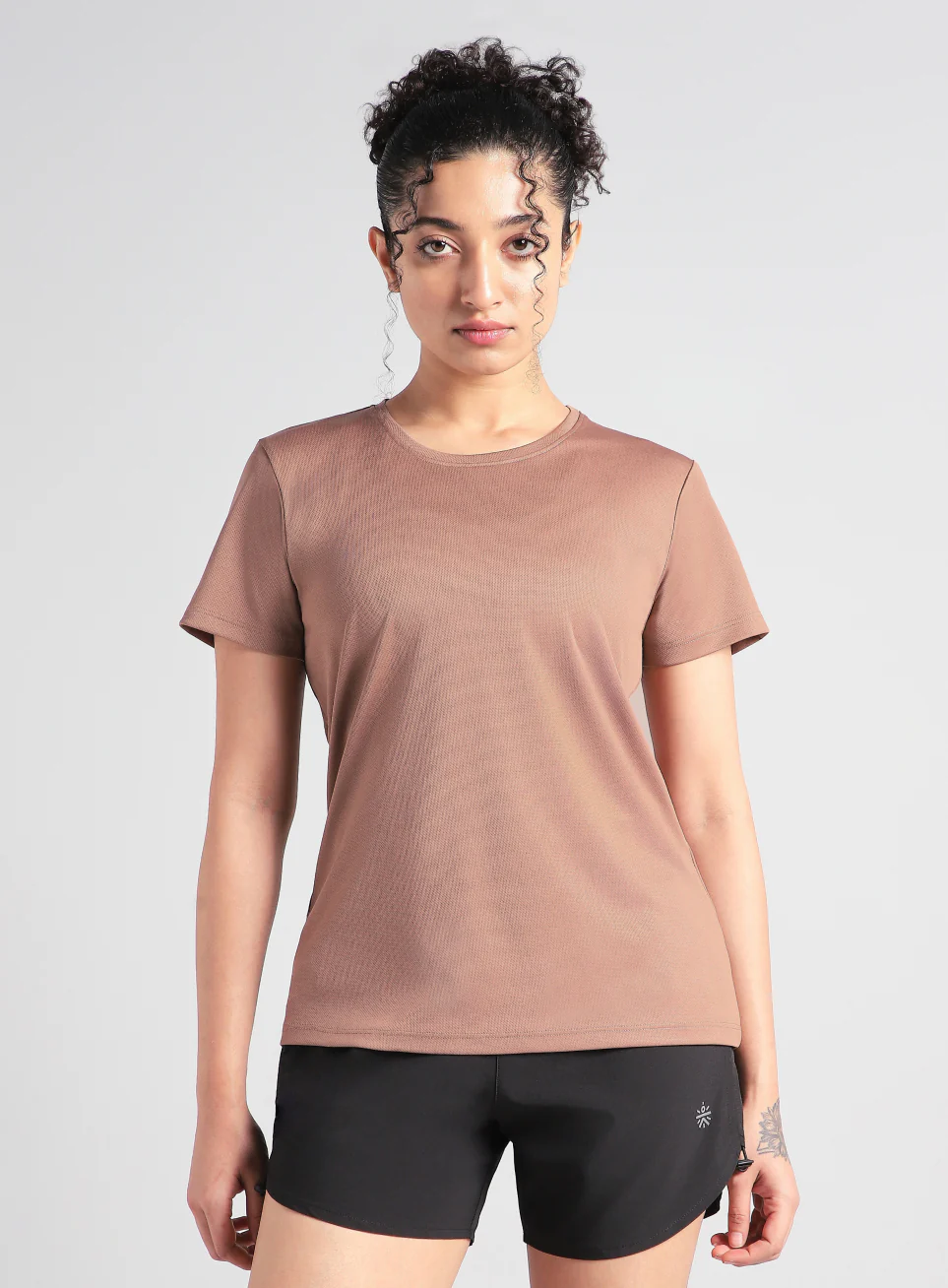 Women's Brown Training Essential T-shirt - Image 4