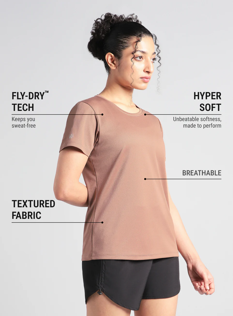 Women's Brown Training Essential T-shirt - Image 5