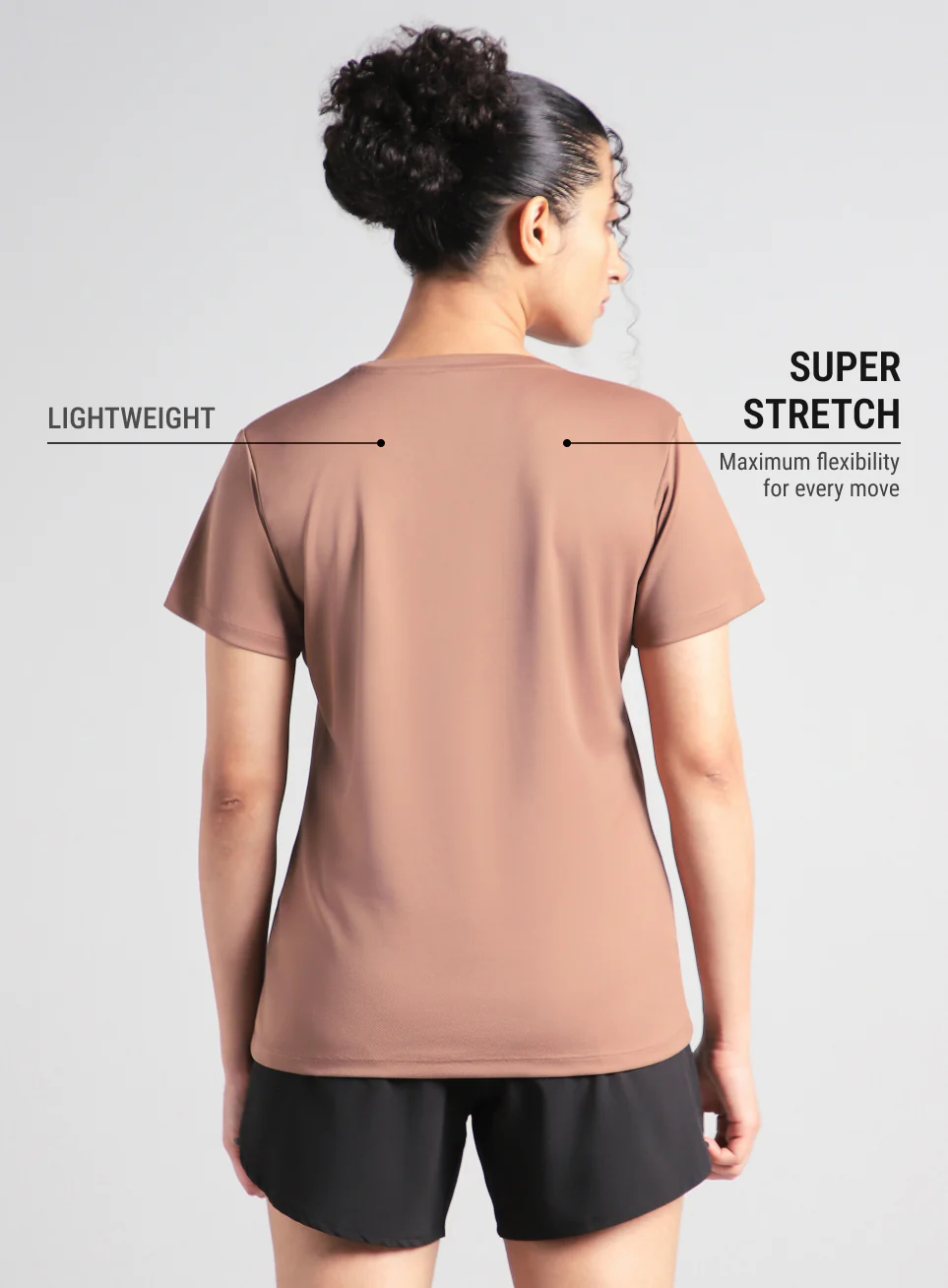 Women's Brown Training Essential T-shirt - Image 6