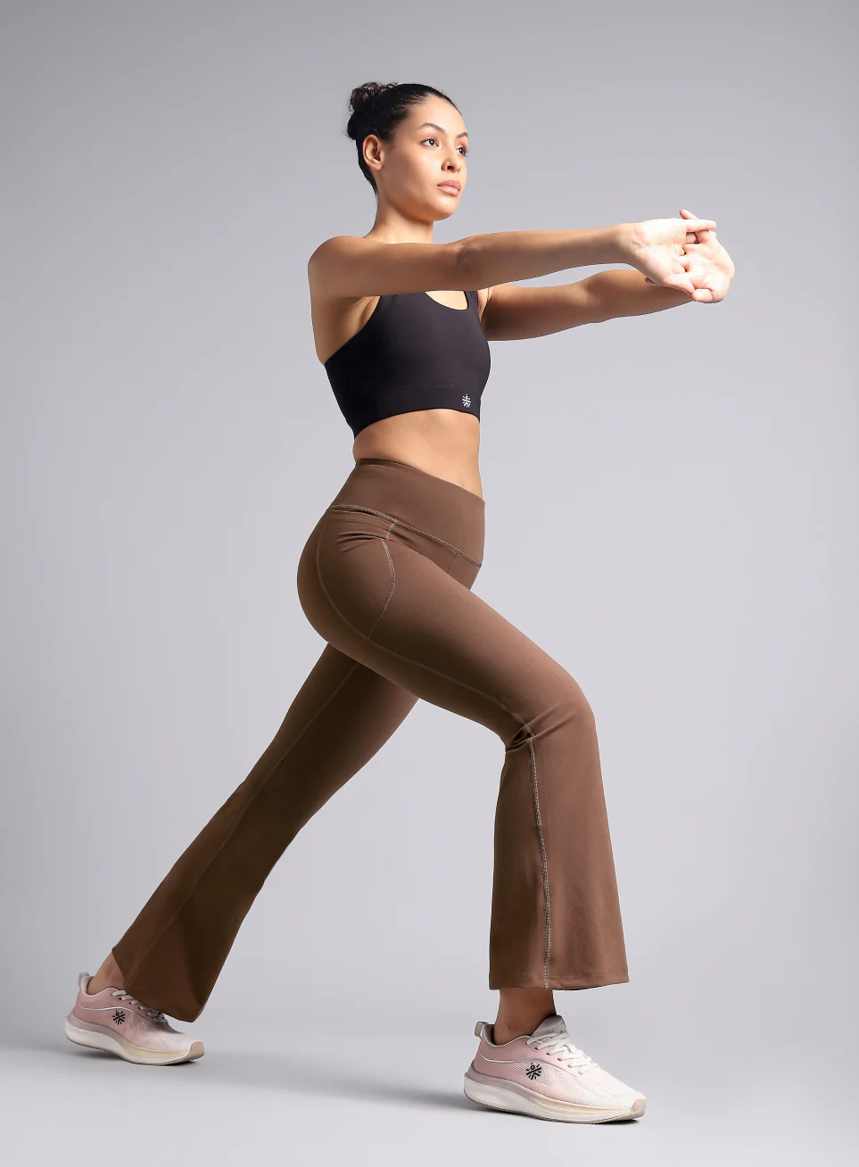 Women's COMFlex Brown Performance Flare Pants - Image 3