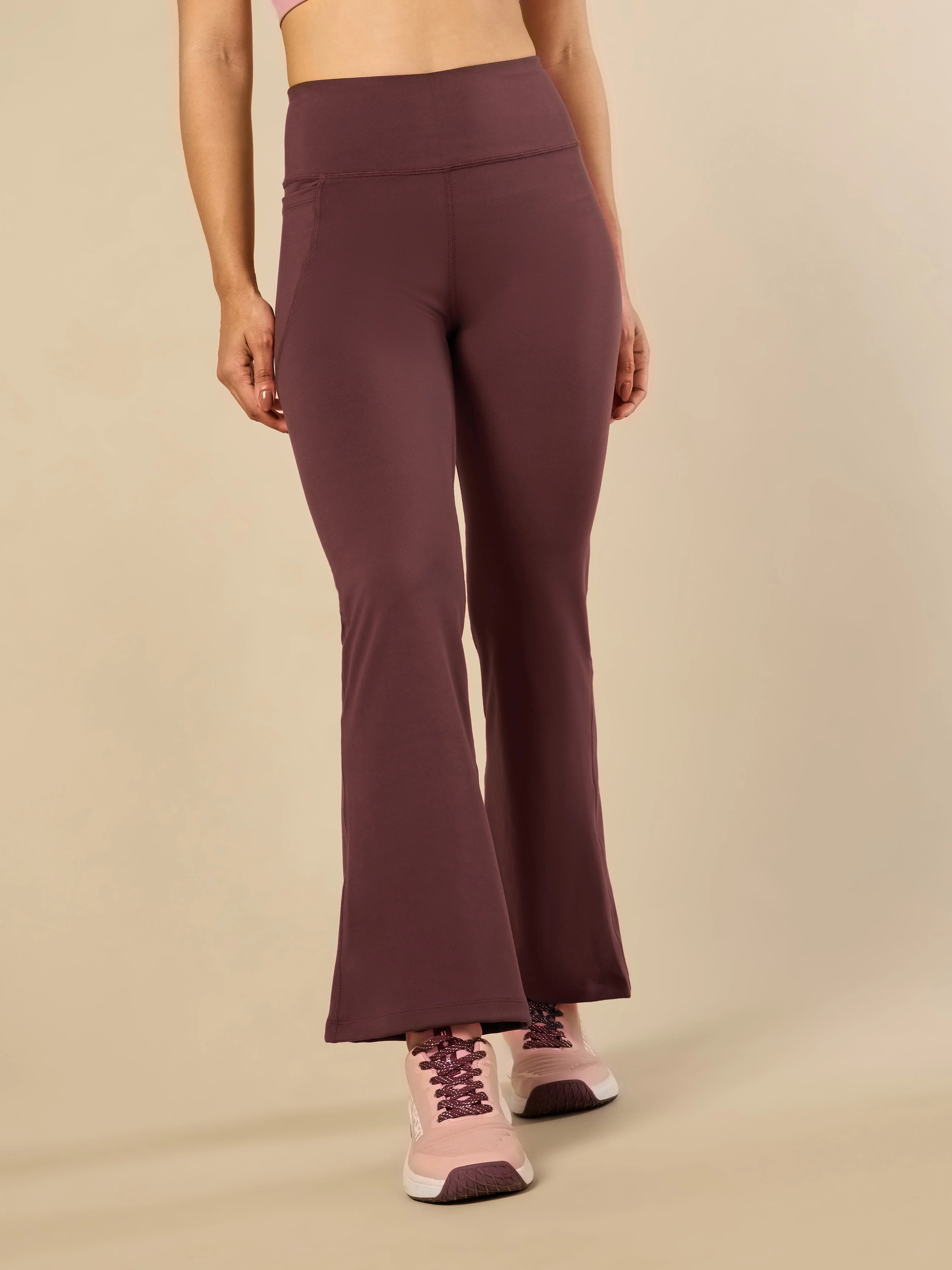 Women's COMFlex Dark Brown Performance Flare Pants - Image 4