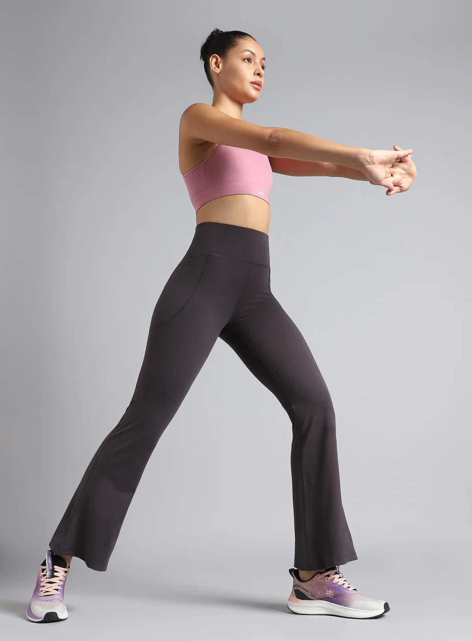 Women's COMFlex Dark Grey Performance Flare Pants - Image 3