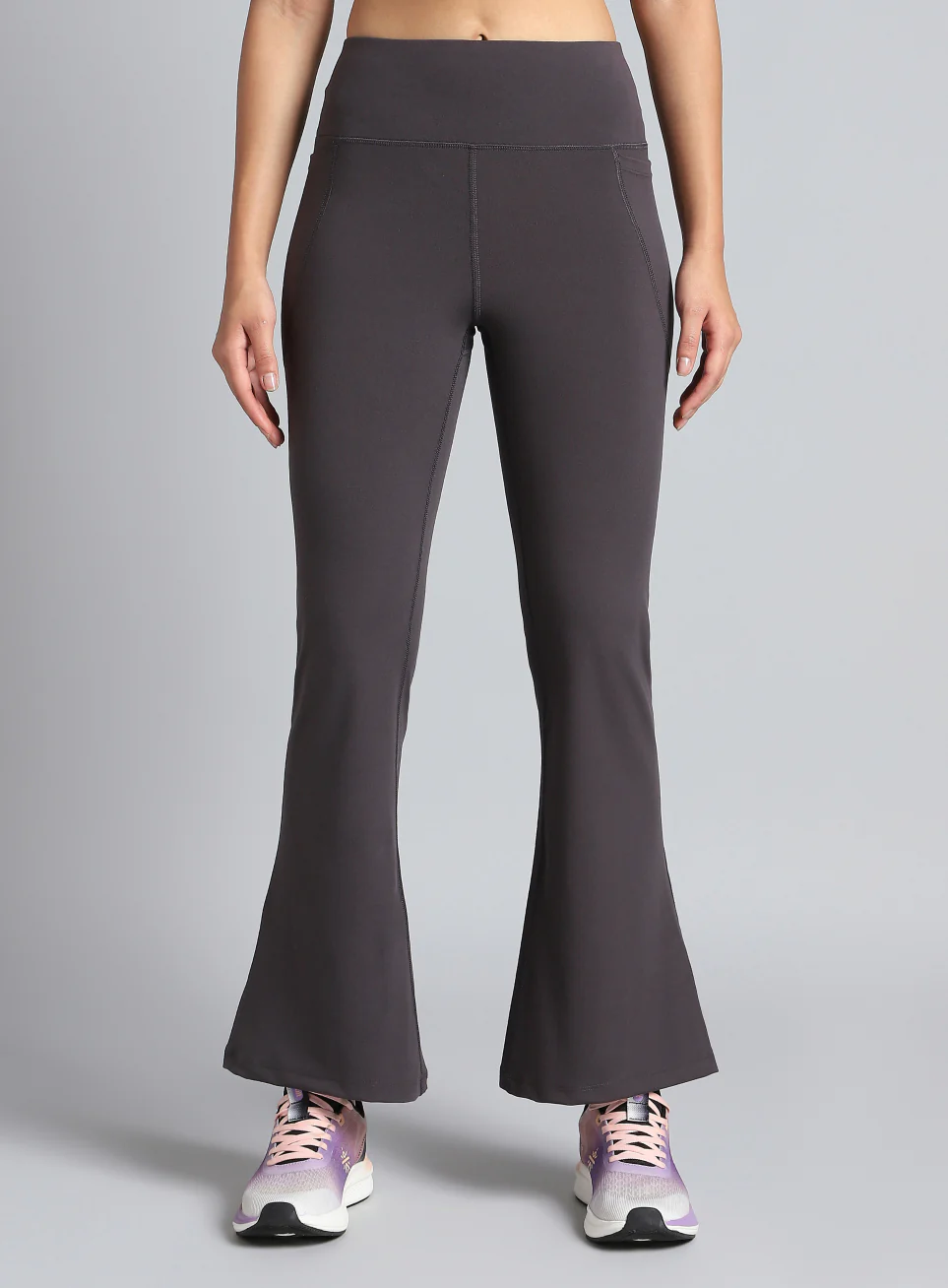 Women's COMFlex Dark Grey Performance Flare Pants - Image 4