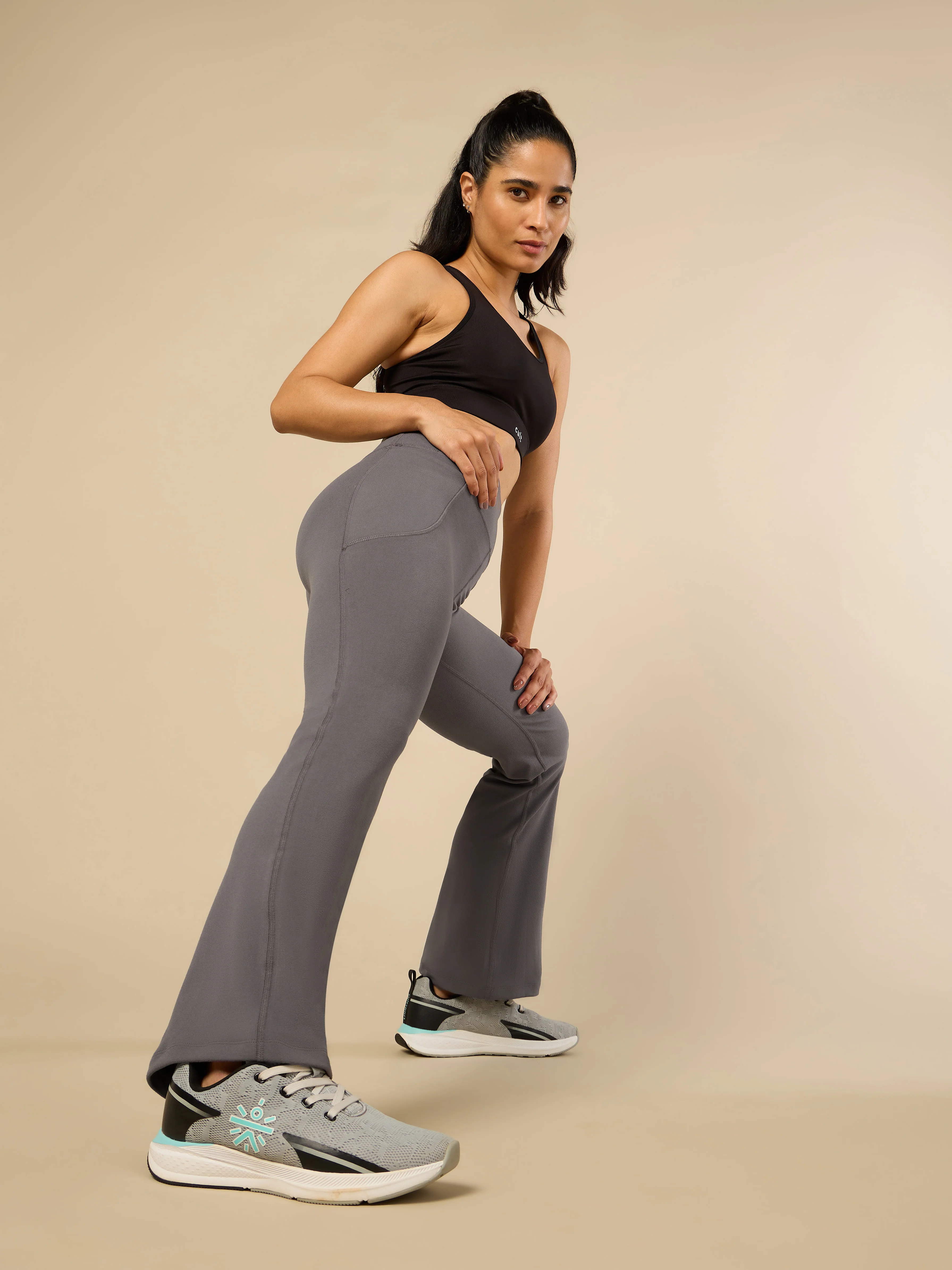 Women's COMFlex Grey Performance Flare Pants - Image 2