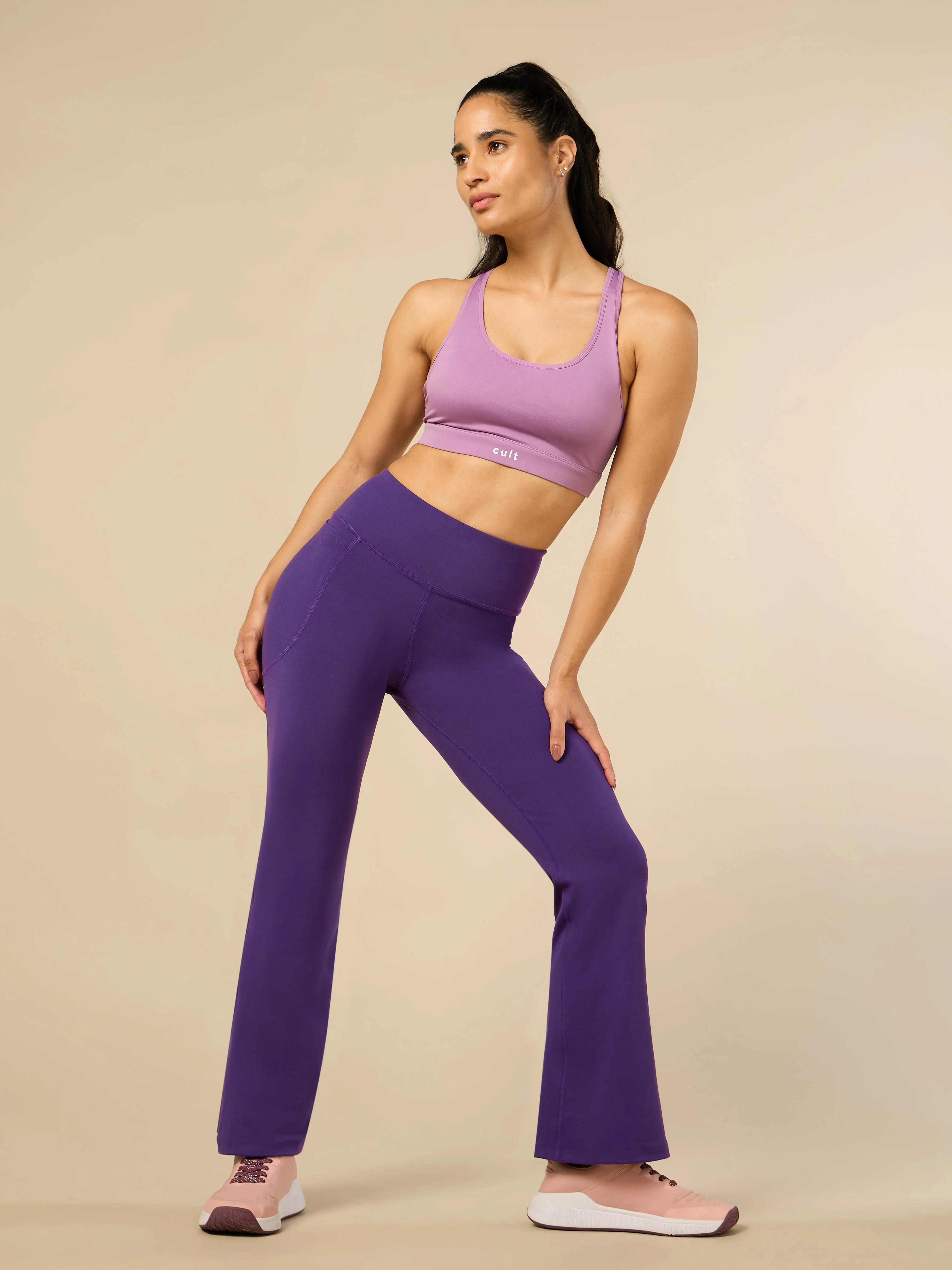 Women's COMFlex Purple Performance Flare Pants - Image 2