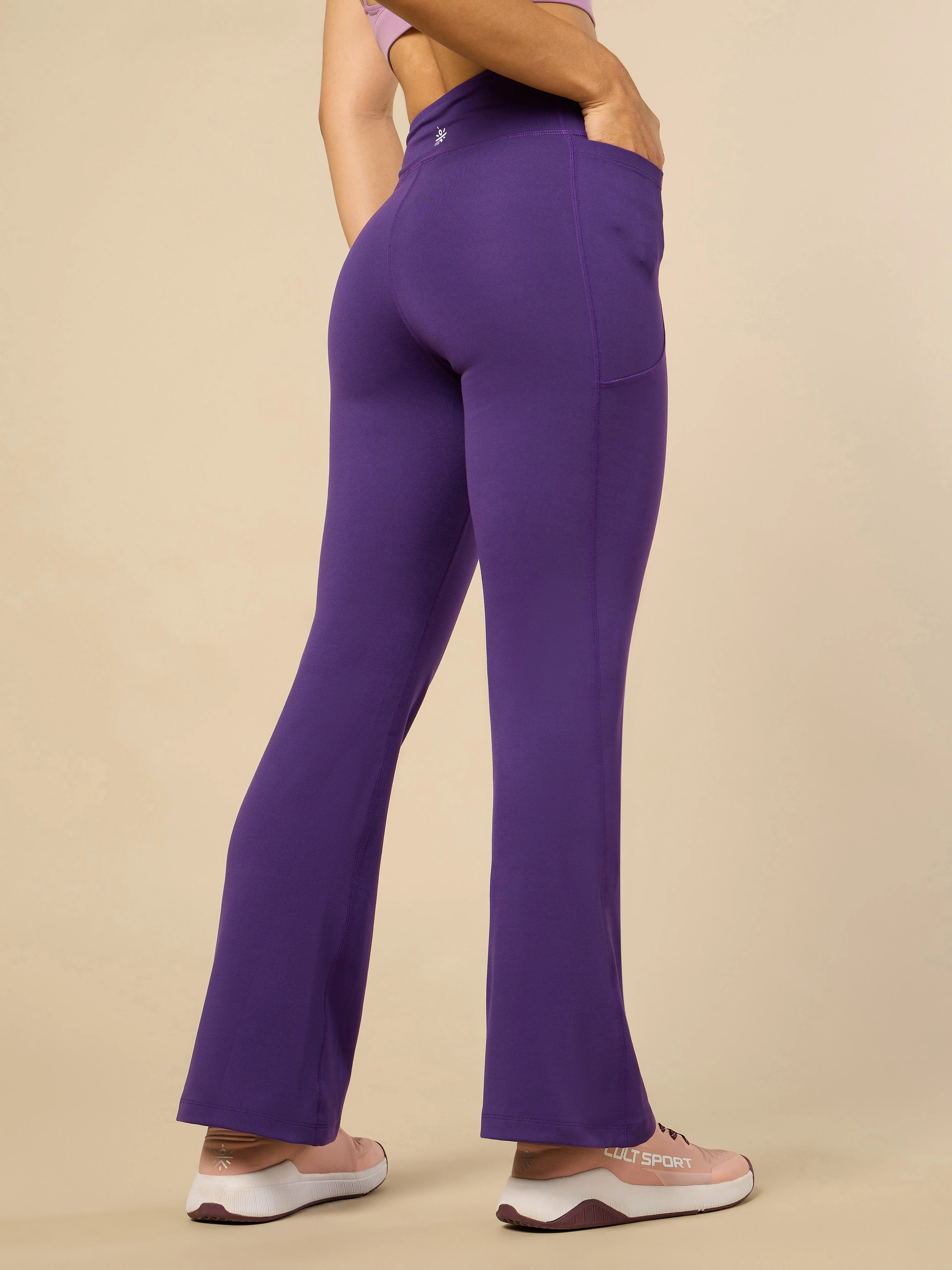 Women's COMFlex Purple Performance Flare Pants - Image 6