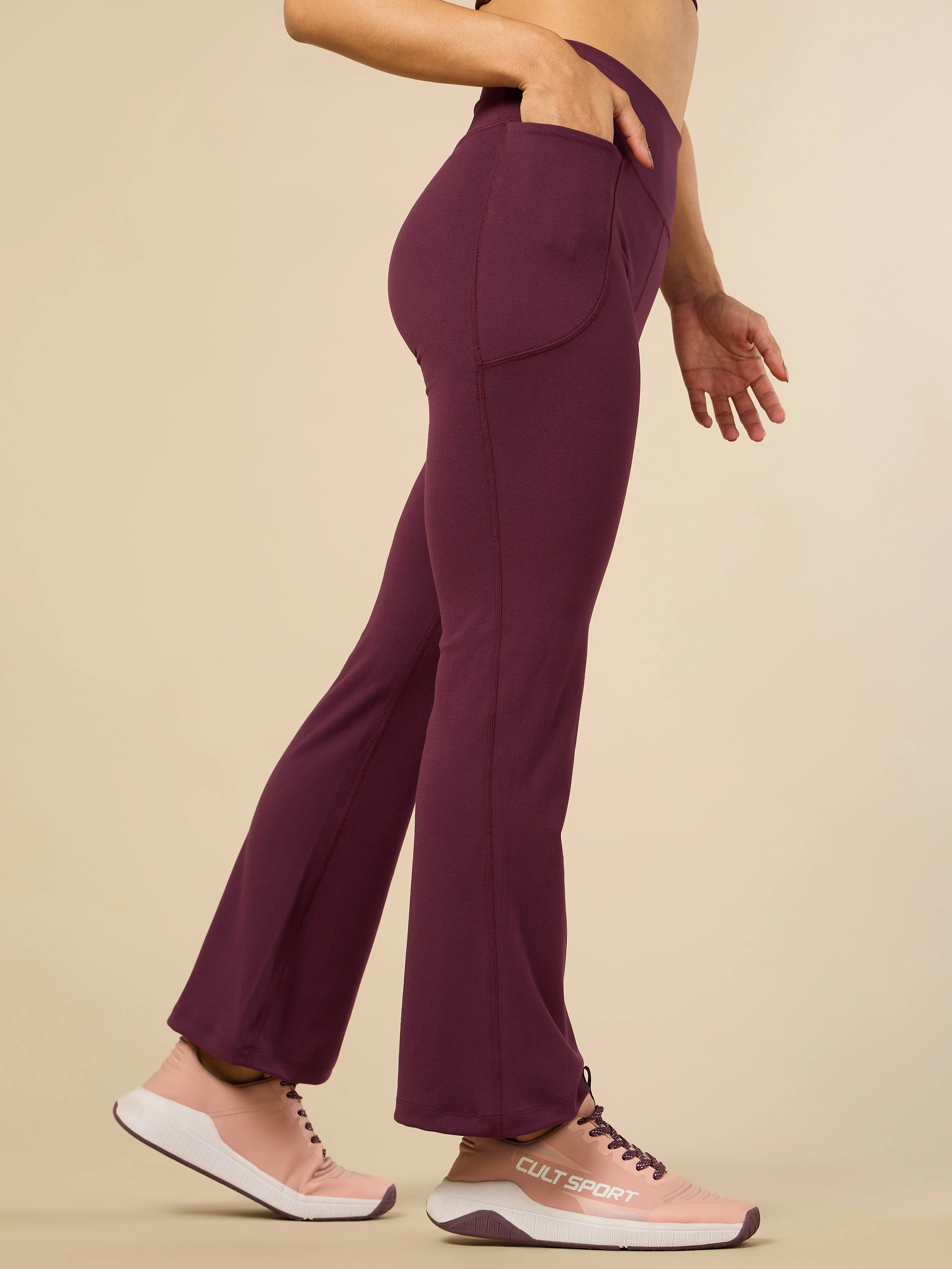 Women's COMFlex Wine Performance Flare Pants - Image 4