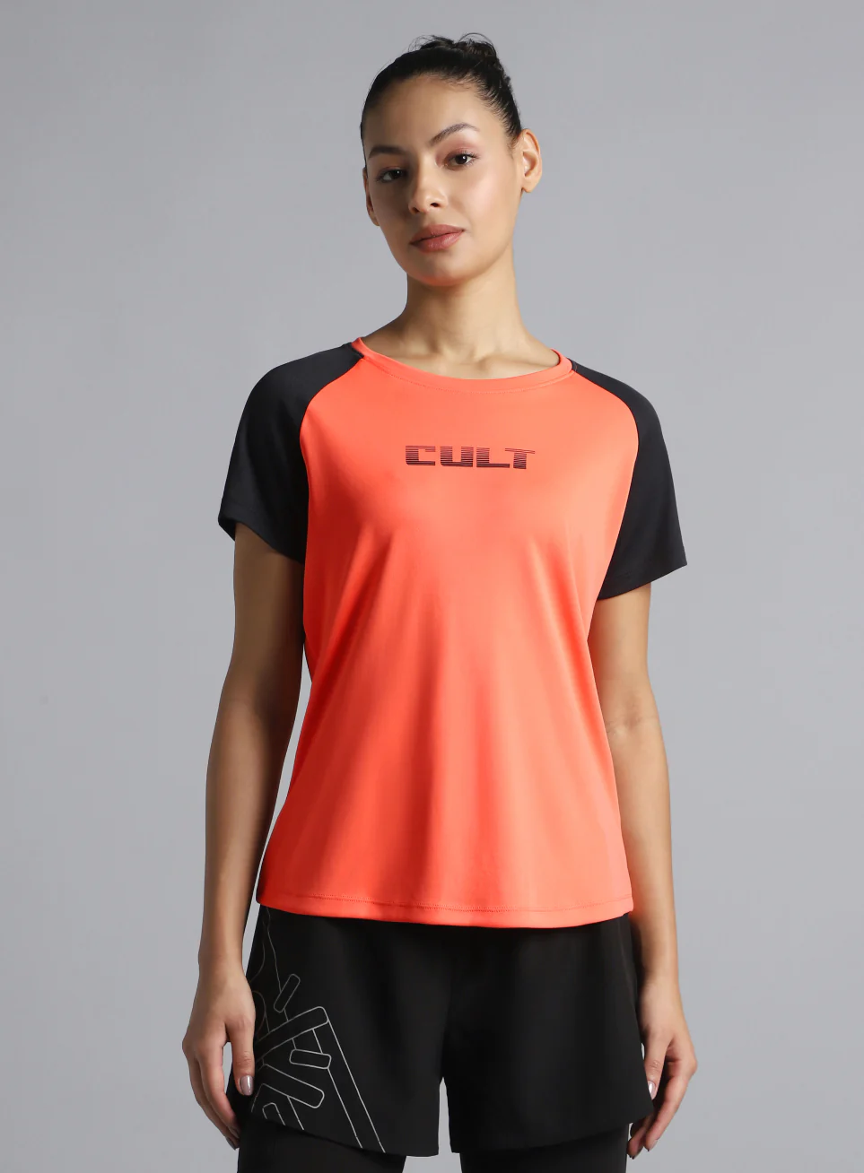 Women's Coral Colourblock Training Recycled Poly T-shirt - Image 4