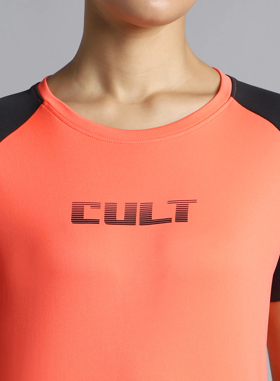 Women's Coral Colourblock Training Recycled Poly T-shirt - Image 7