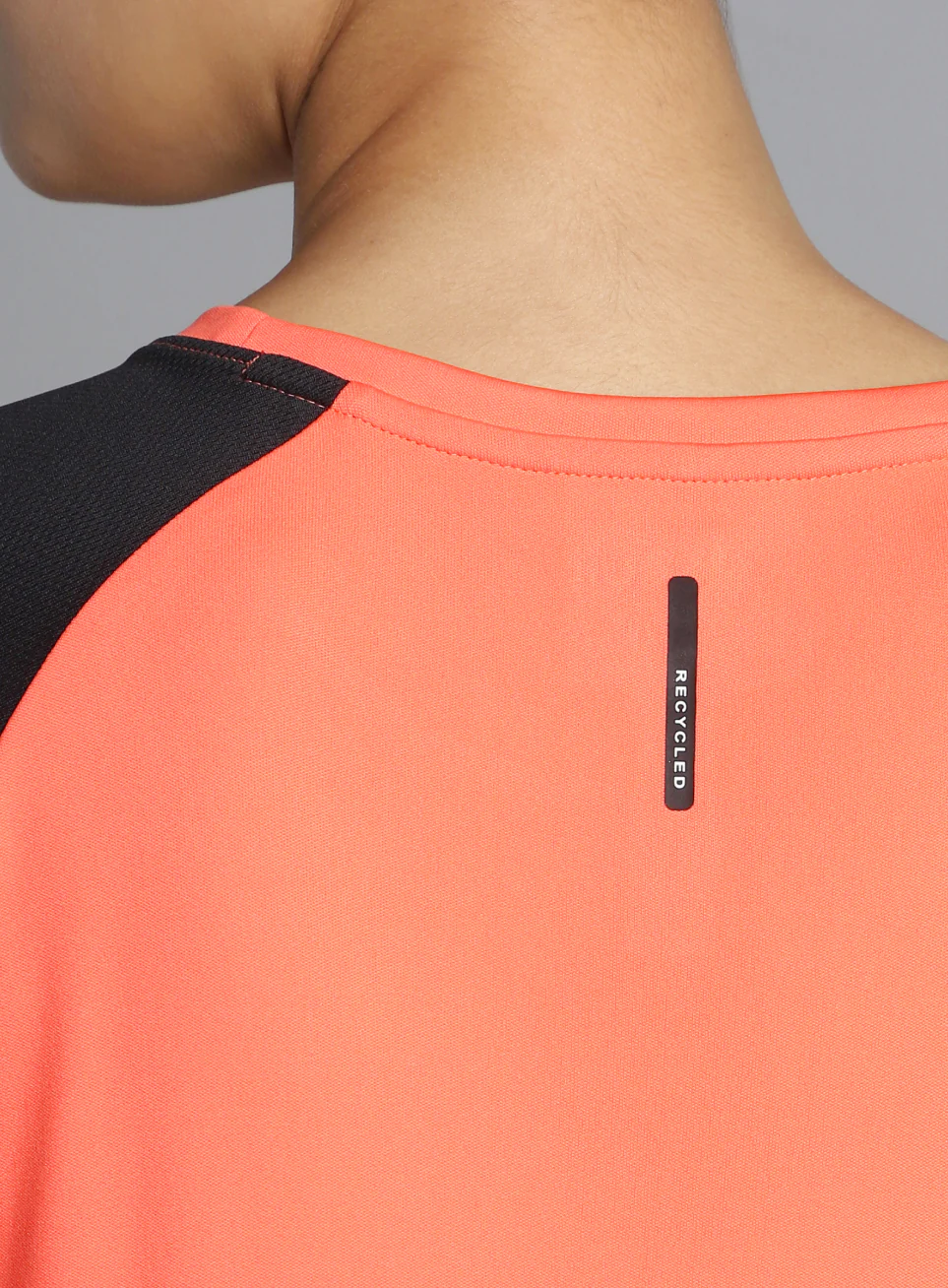 Women's Coral Colourblock Training Recycled Poly T-shirt - Image 8