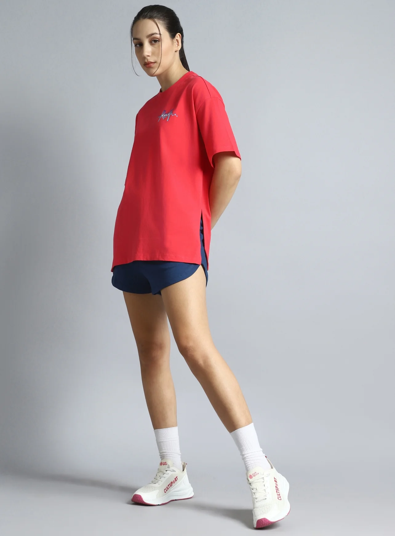 Women's Coral Printed Oversized T-shirt - Image 3