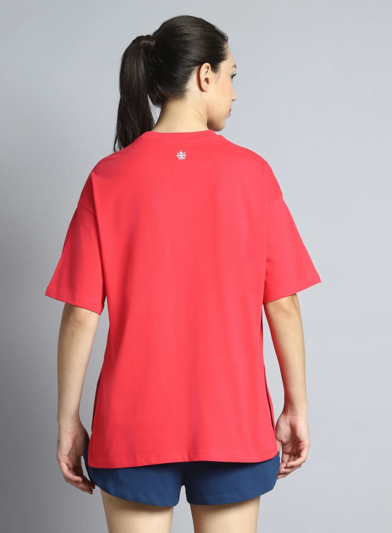 Women's Coral Printed Oversized T-shirt - Image 6