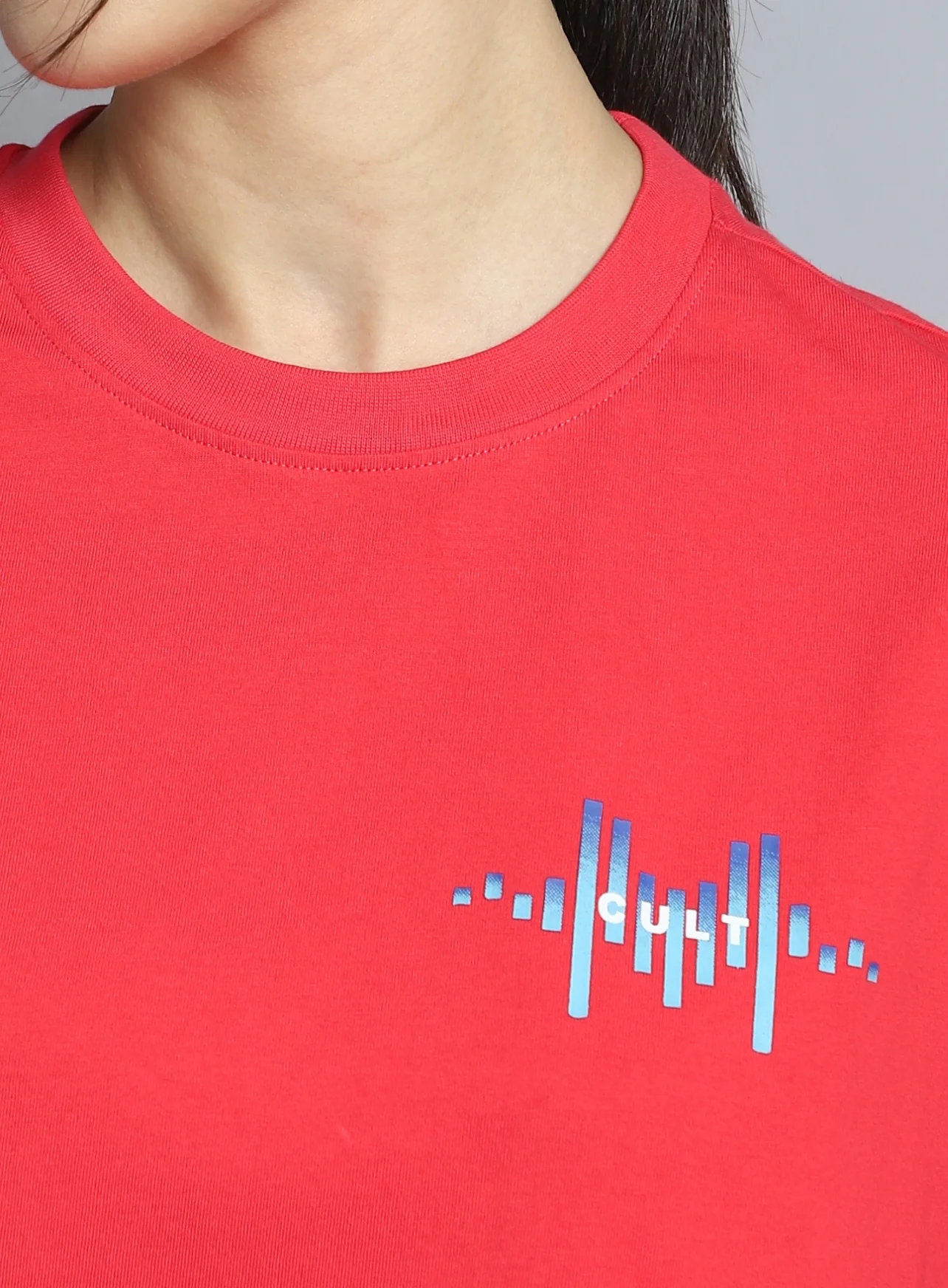 Women's Coral Printed Oversized T-shirt - Image 7