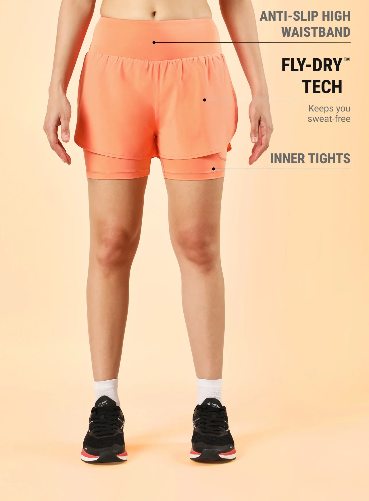 Women's Coral Performance Pro Training Layered Shorts - Image 3