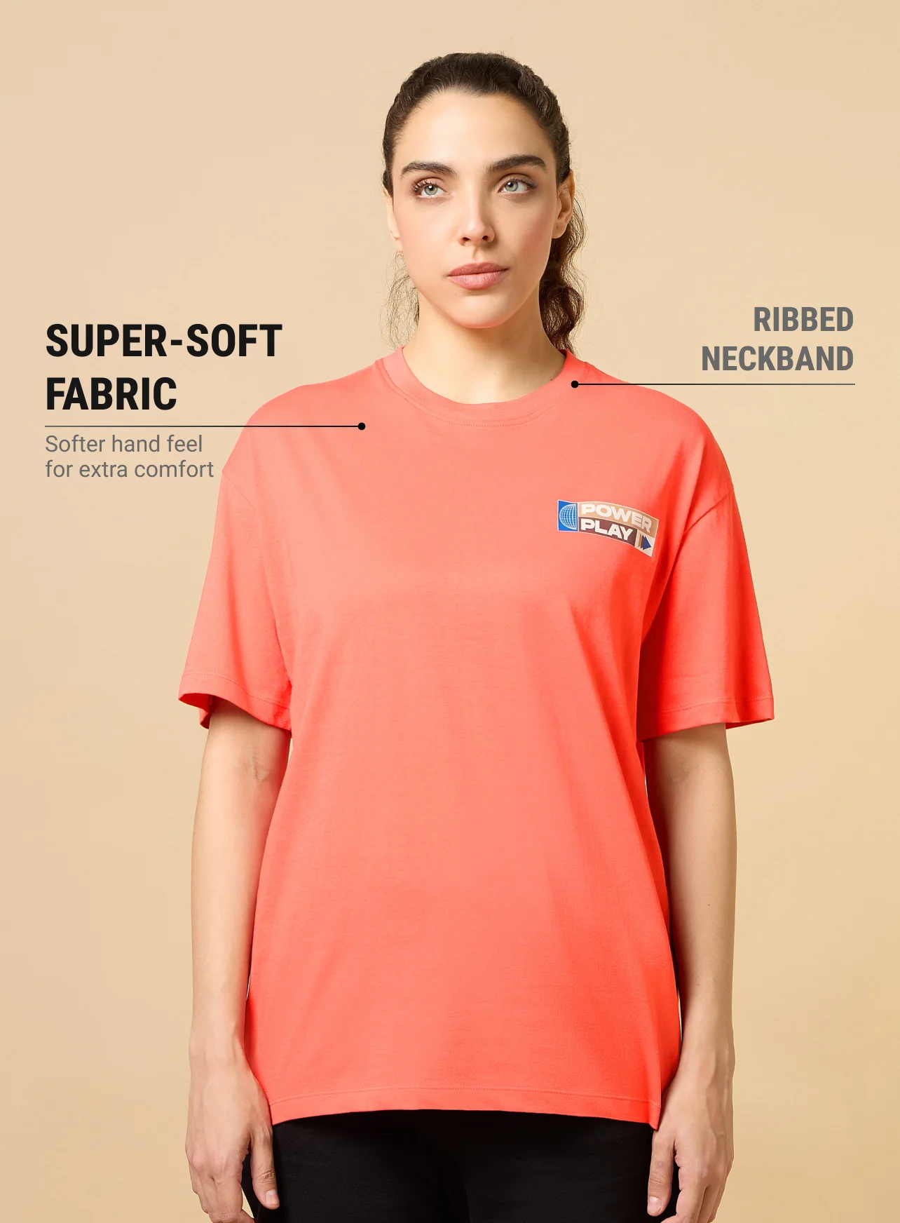 Women's Coral Power Play Relaxed fit T-shirt - Image 4
