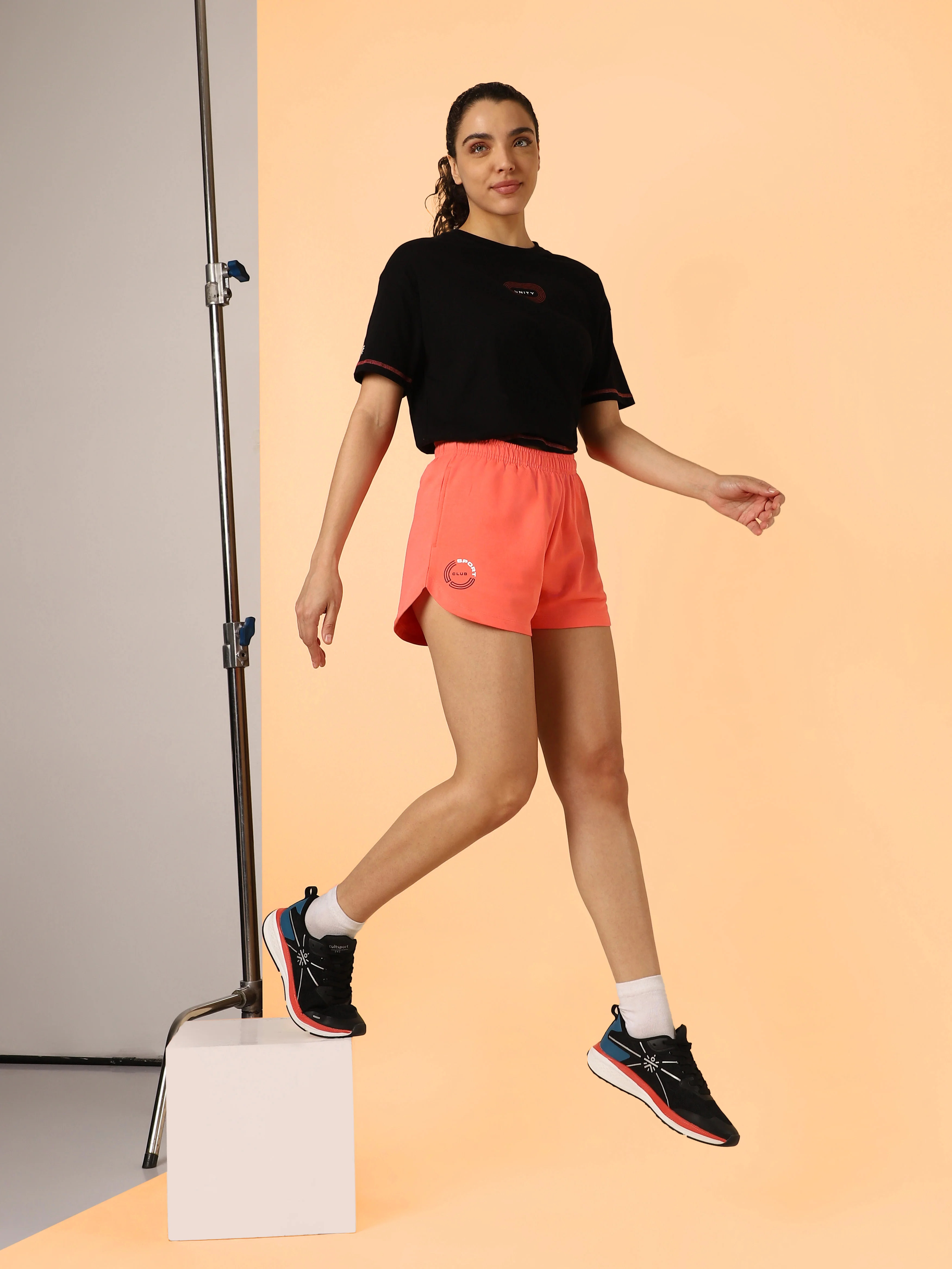 Women's Coral Sports Club Shorts - Image 2