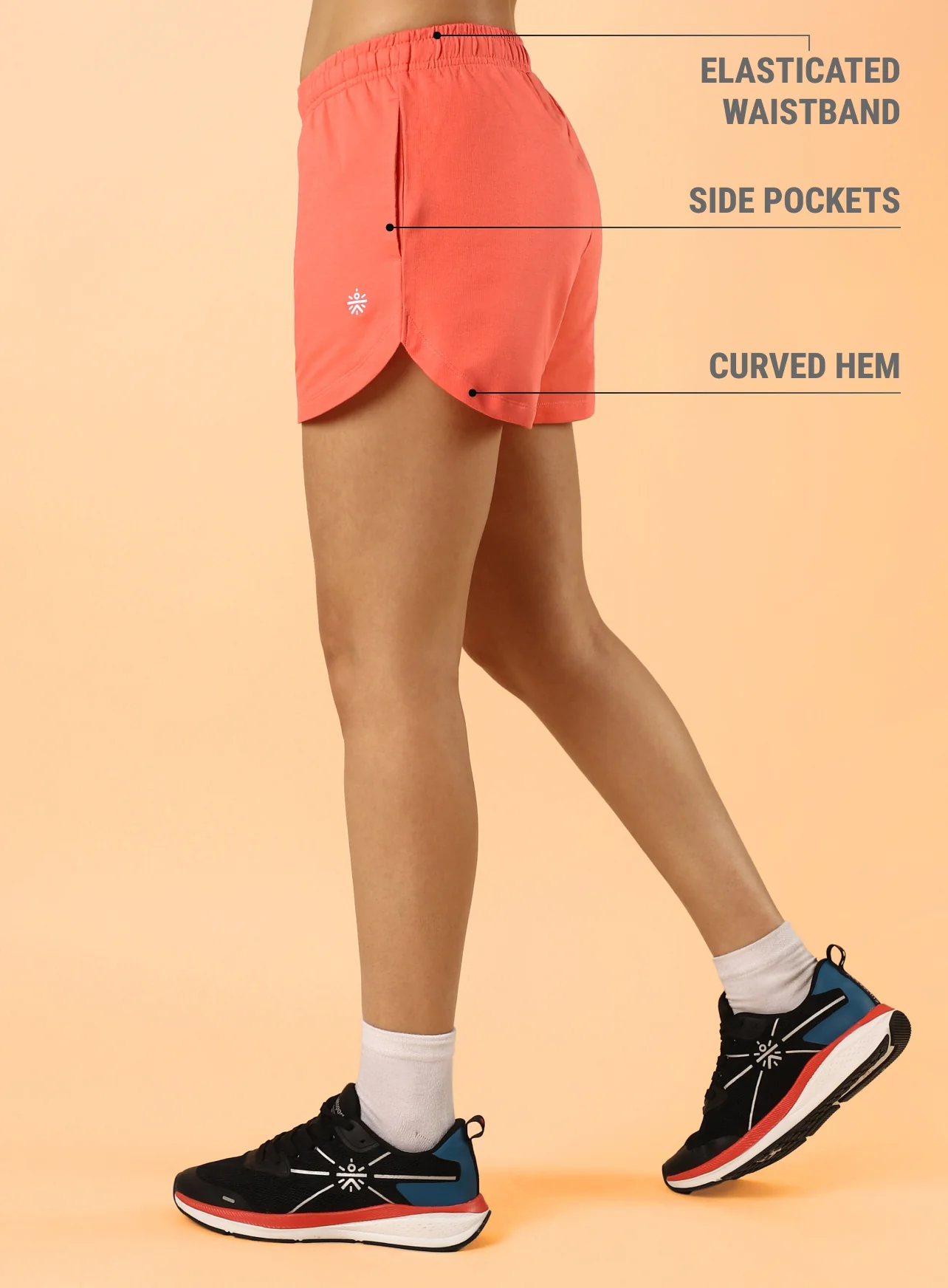 Women's Coral Sports Club Shorts - Image 5